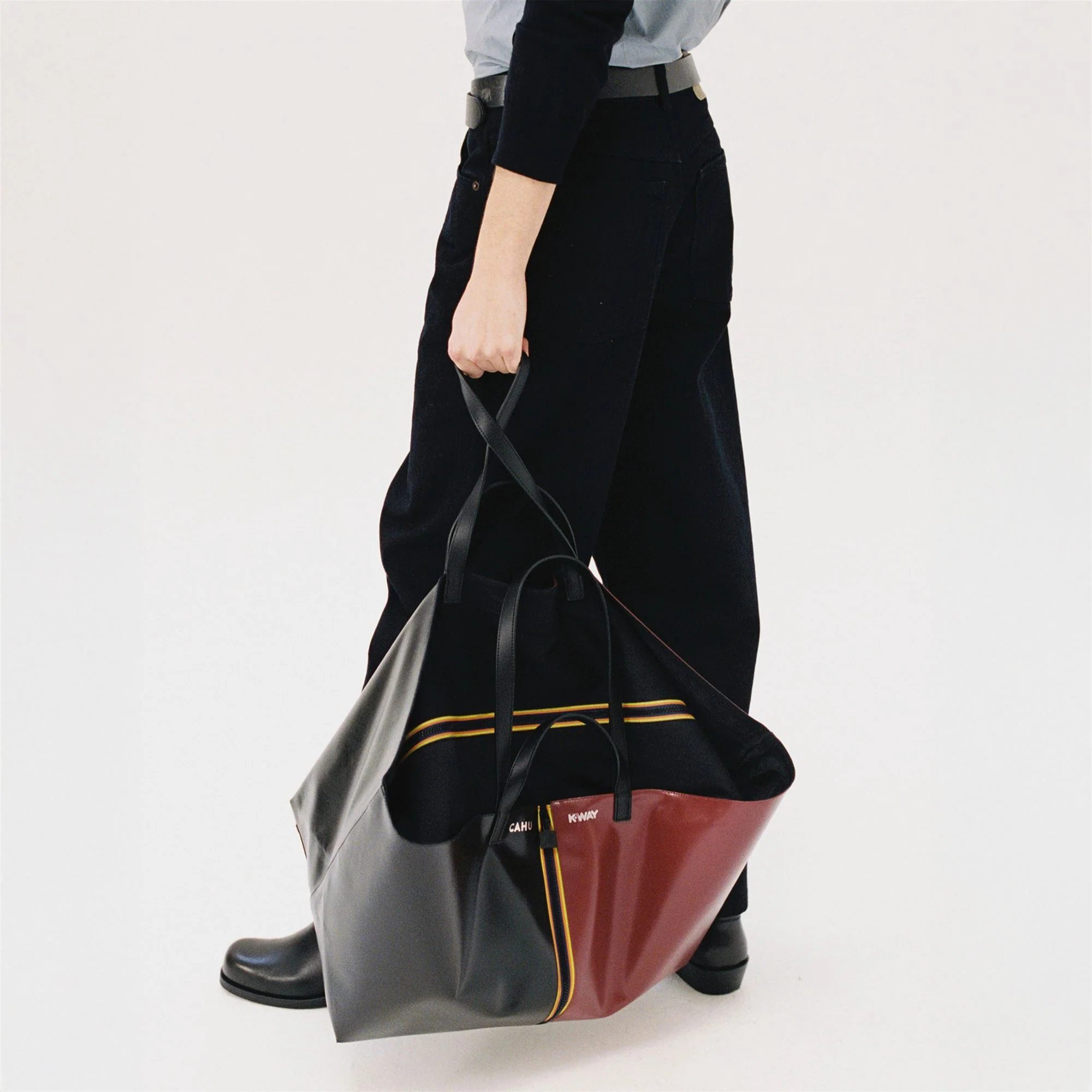 PRATIQUE LARGE - Bags - TOTE BAG - Unisex - BLACK-RED DK AMARANTO - Image 3
