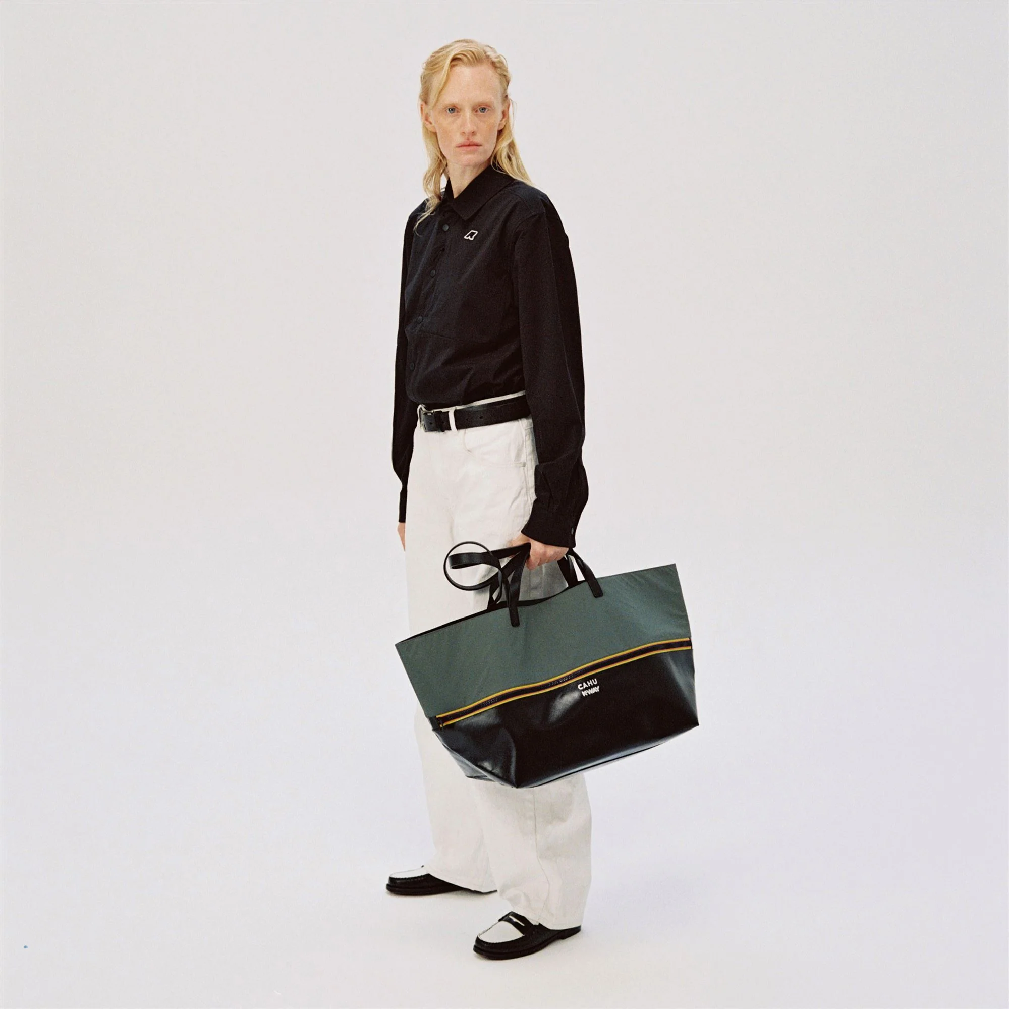 PRATIQUE MEDIUM - Bags - TOTE BAG - Unisex - BLACK-GREEN GREYSH - Image 4