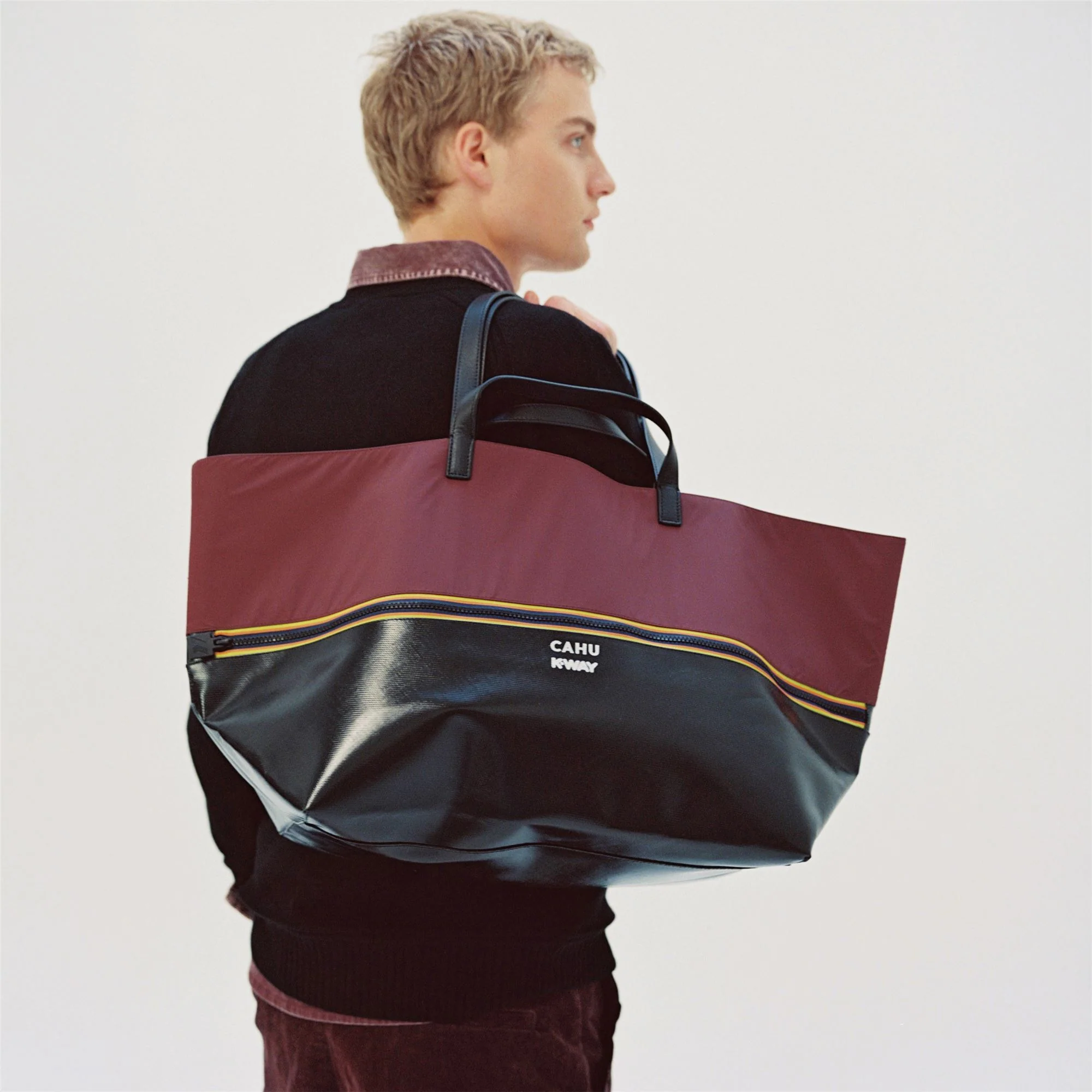 PRATIQUE MEDIUM - Bags - TOTE BAG - Unisex - BLACK-RED DK AMARANTO - Image 3