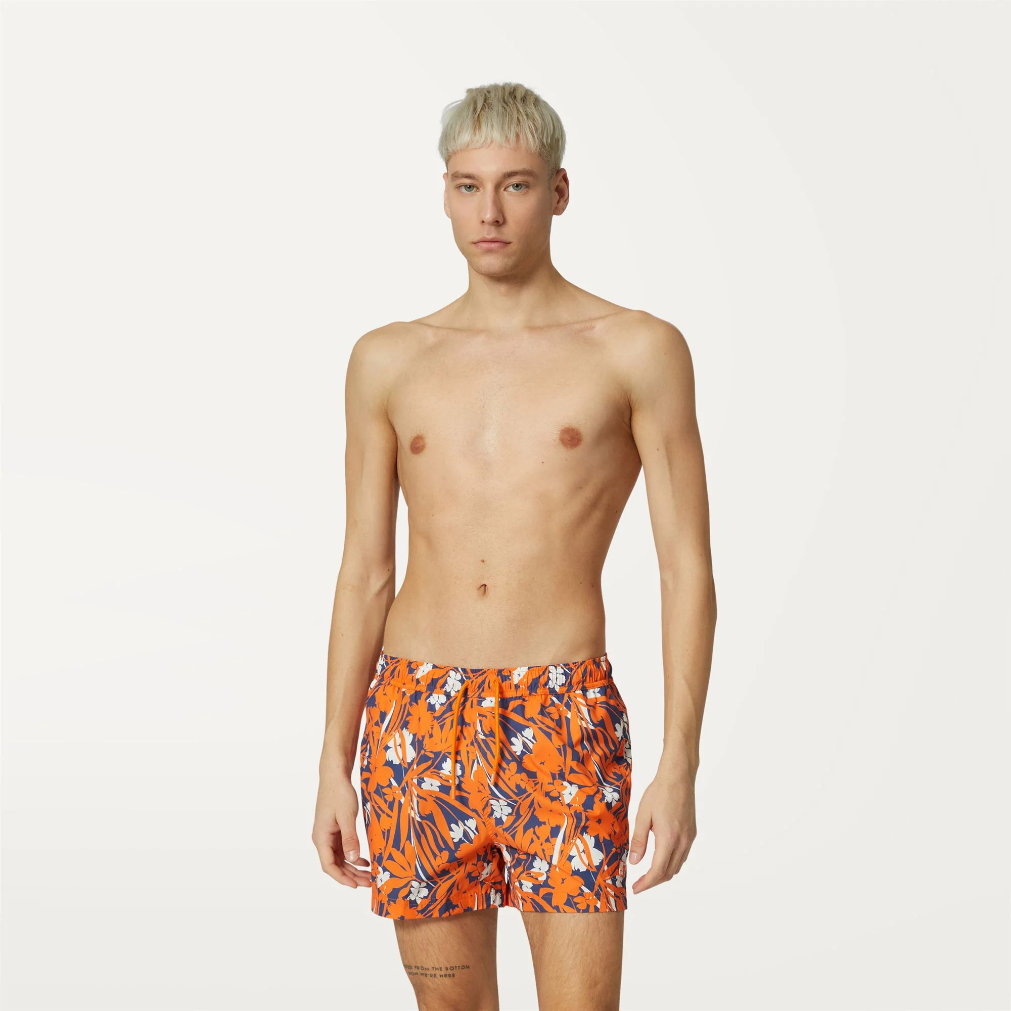 AIRY GRAPHIC - Bathing Suits - Swimming Trunks - Man - FLOWERS BLUE ORANGE - Image 3