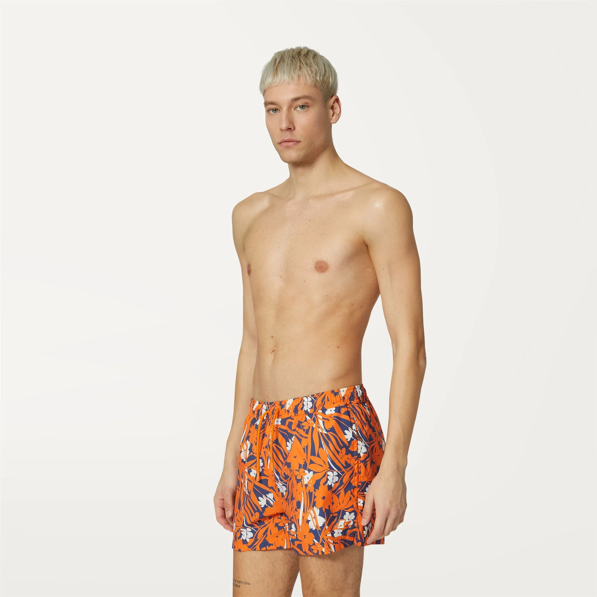 AIRY GRAPHIC - Bathing Suits - Swimming Trunks - Man - FLOWERS BLUE ORANGE - Image 4