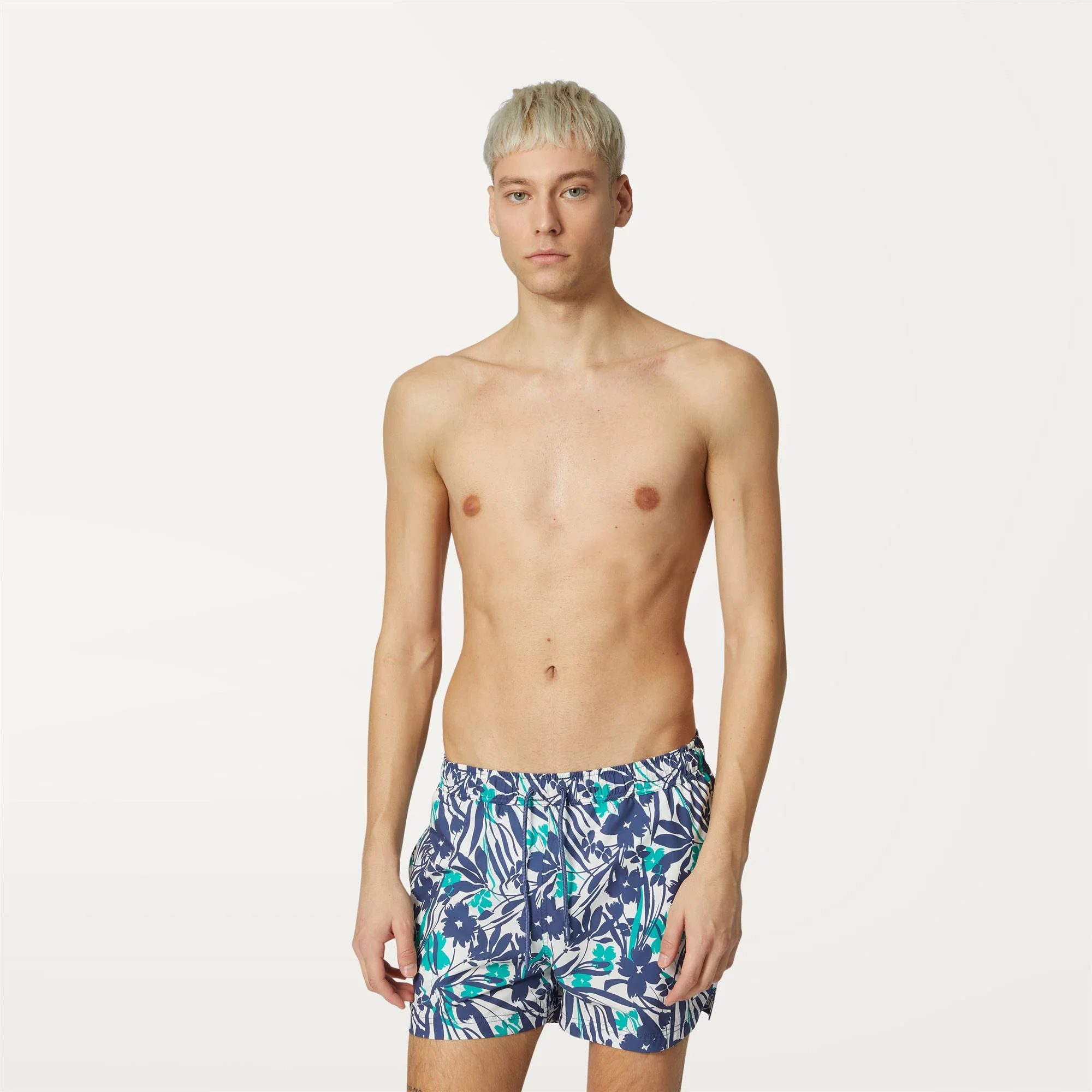 AIRY GRAPHIC - Bathing Suits - Swimming Trunks - Man - FLOWERS WHITE INDIGO - Image 3