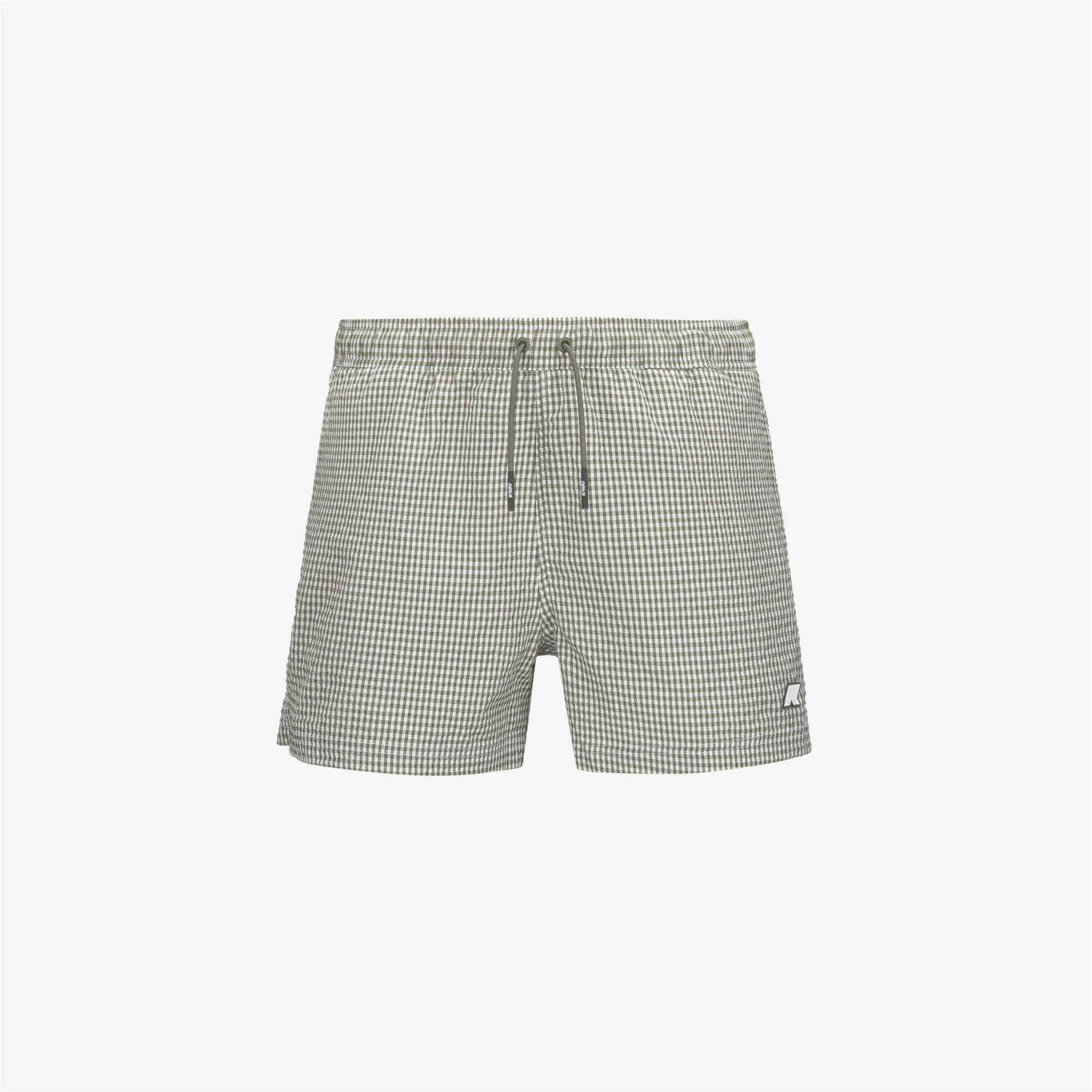 HAZEL CHECK BEACH - Bathing Suits - Swimming Trunks - Man - WHITE-GREEN LICHEN