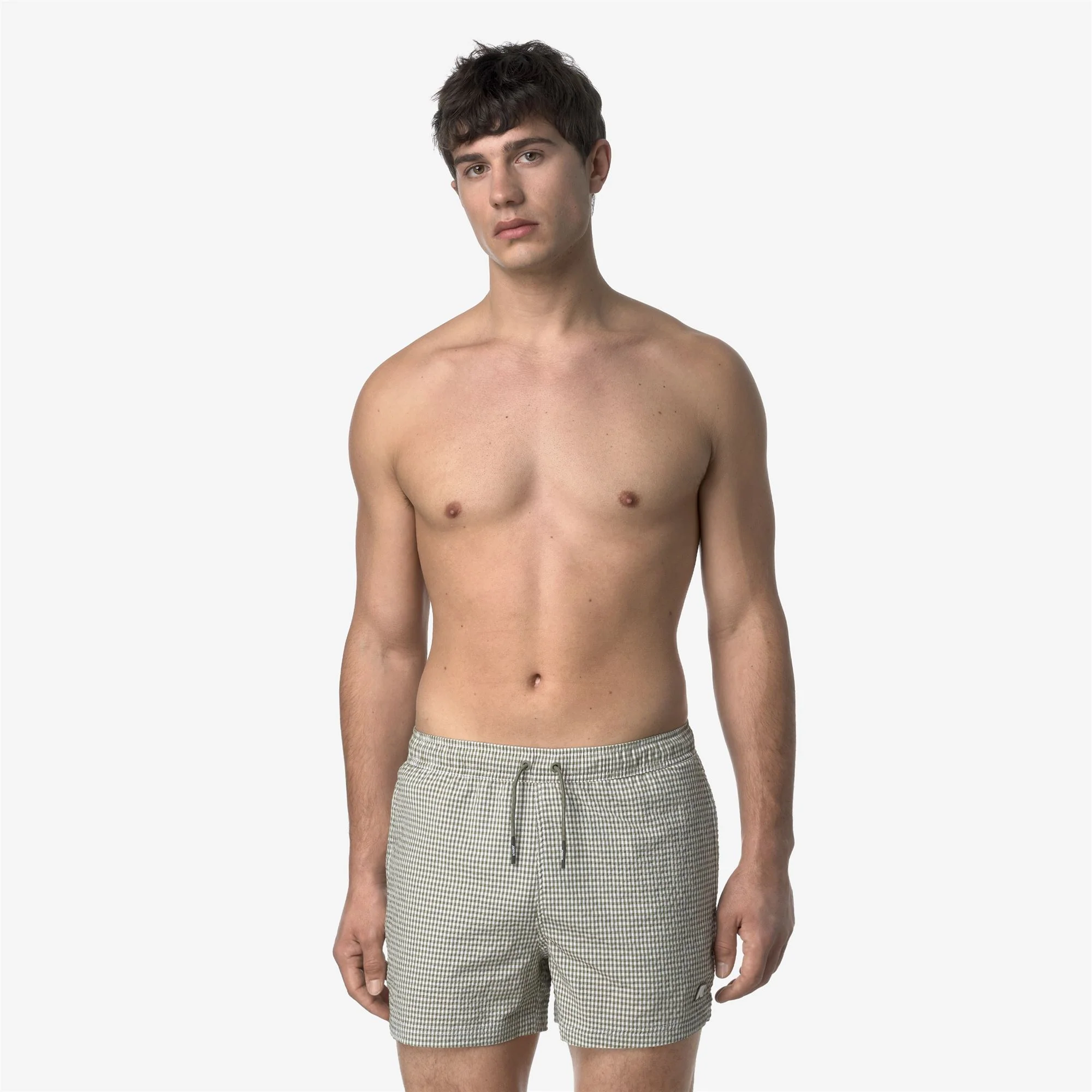 HAZEL CHECK BEACH - Bathing Suits - Swimming Trunks - Man - WHITE-GREEN LICHEN - Image 3