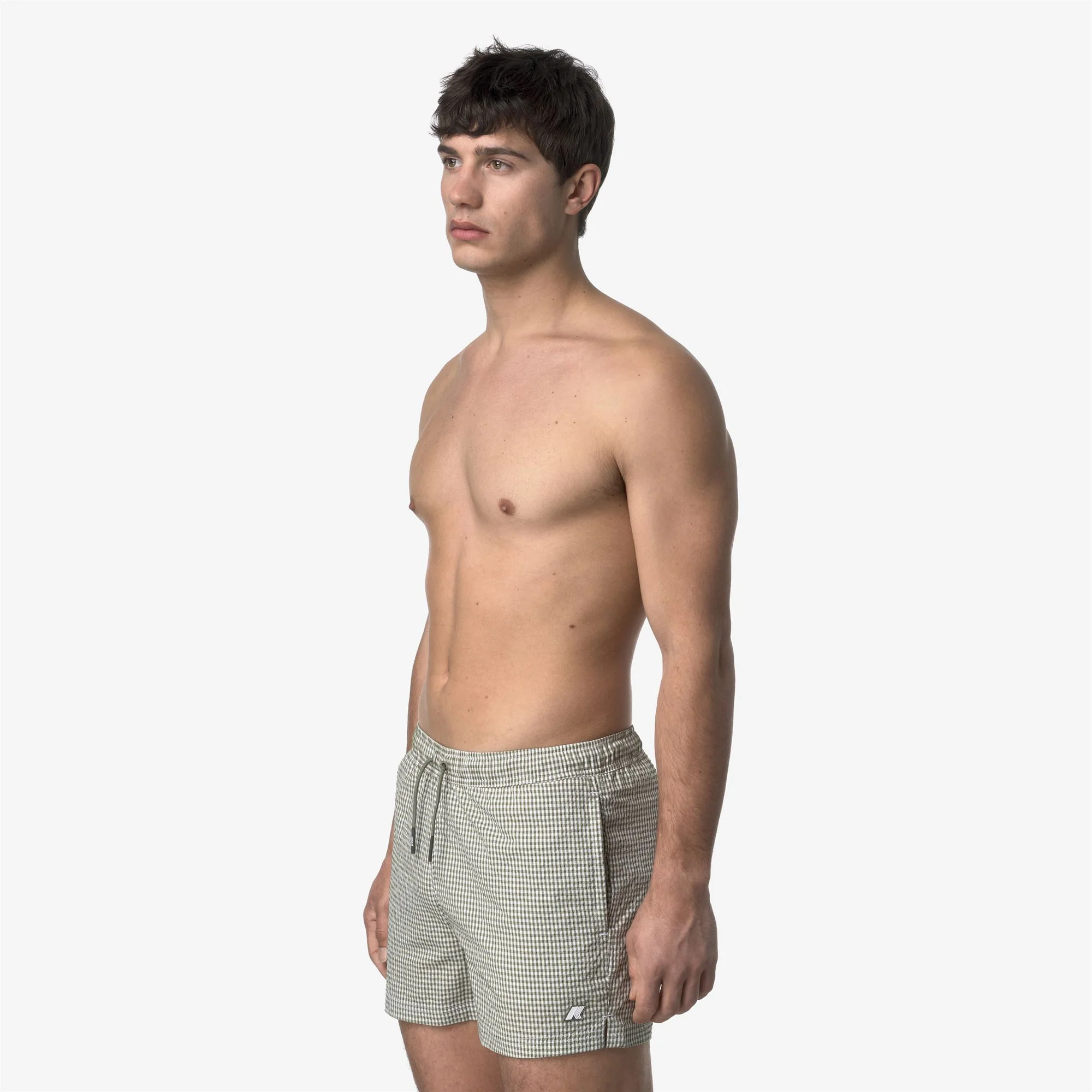 HAZEL CHECK BEACH - Bathing Suits - Swimming Trunks - Man - WHITE-GREEN LICHEN - Image 4