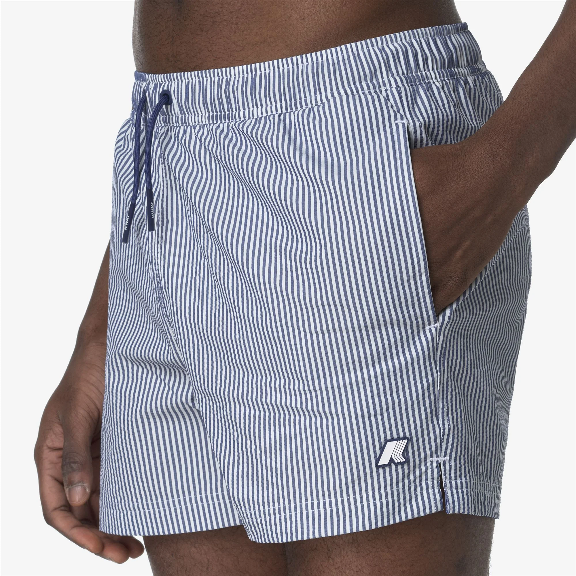 HAZEL MID STRIPES BEACH - Bathing Suits - Swimming Trunks - Man - WHITE-BLUE DEEP COBALT - Image 2