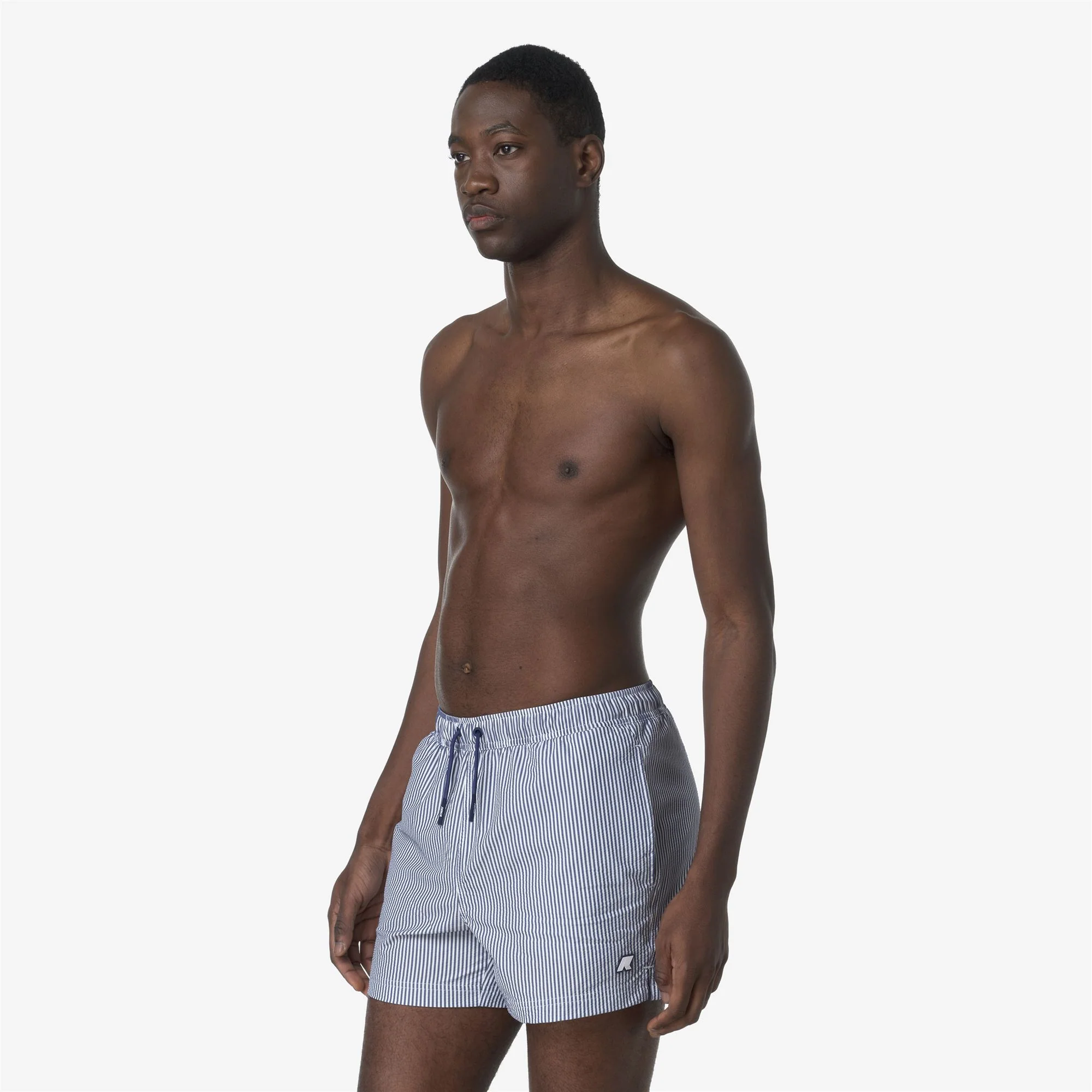 HAZEL MID STRIPES BEACH - Bathing Suits - Swimming Trunks - Man - WHITE-BLUE DEEP COBALT - Image 4