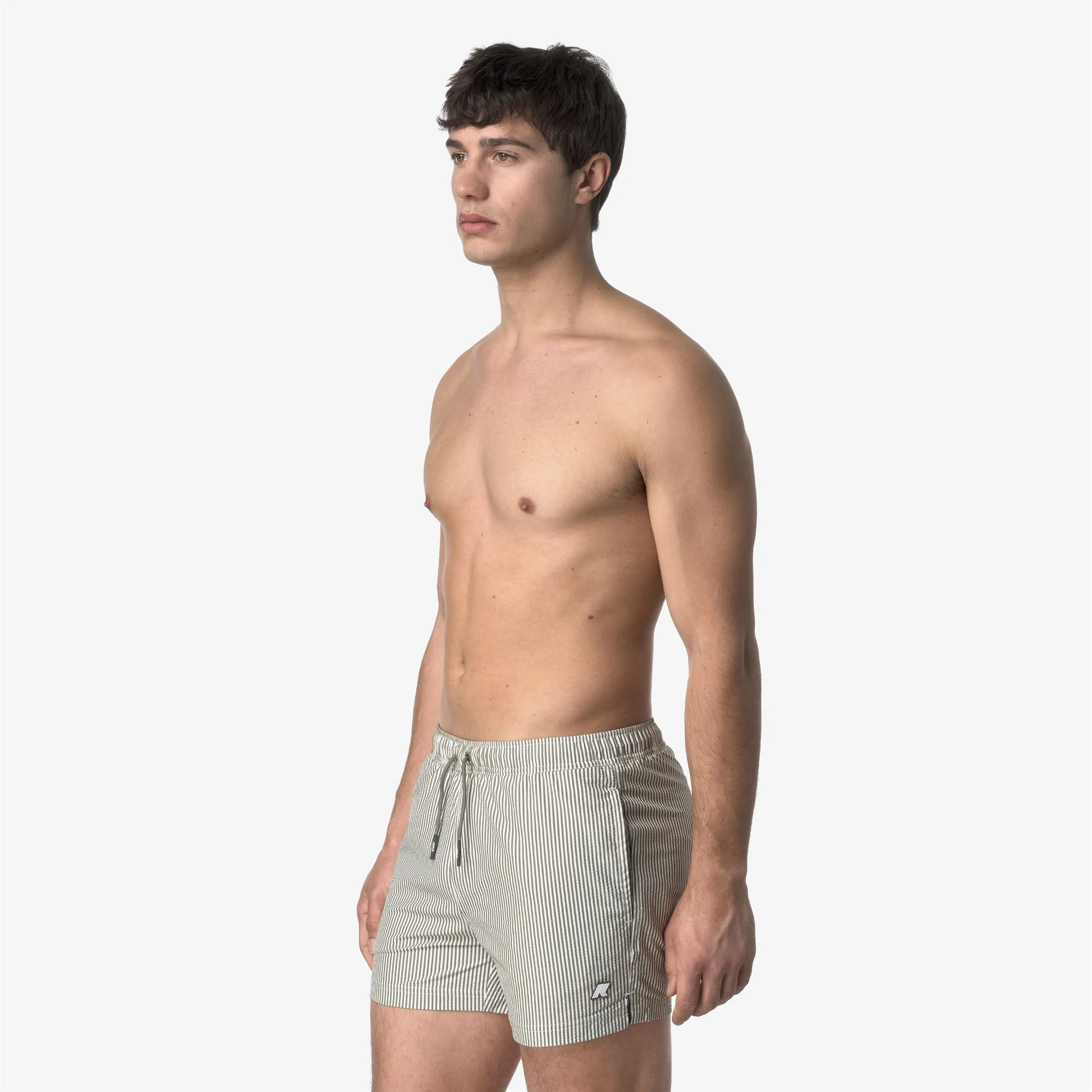 HAZEL MID STRIPES BEACH - Bathing Suits - Swimming Trunks - Man - WHITE-GREEN LICHEN - Image 4