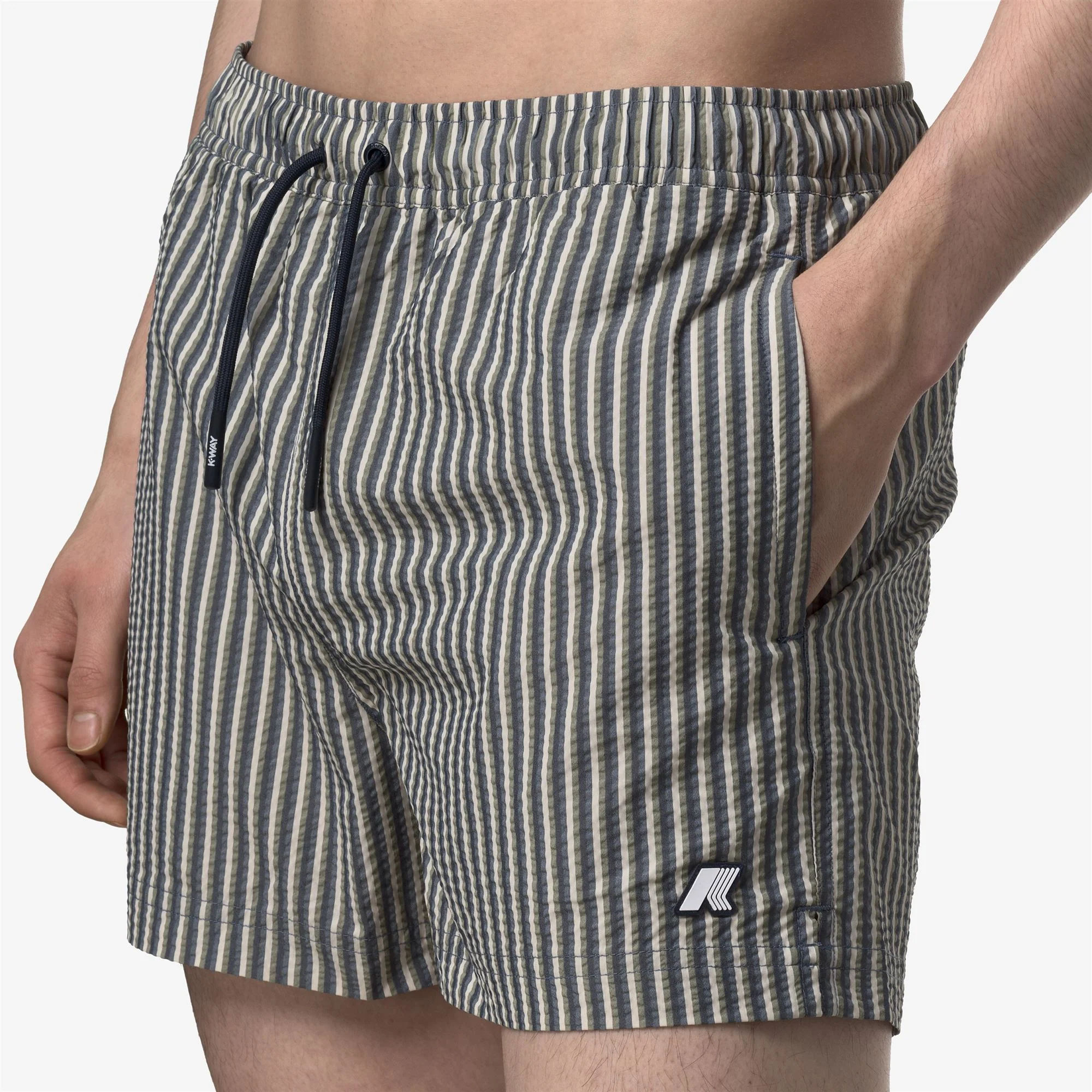 HAZEL MULTISTRIPES BEACH - Bathing Suits - Swimming Trunks - Man - GREEN LICHEN-BEIGE LT-BLUE INSIGNIA-BLUE DEPTH - Image 2