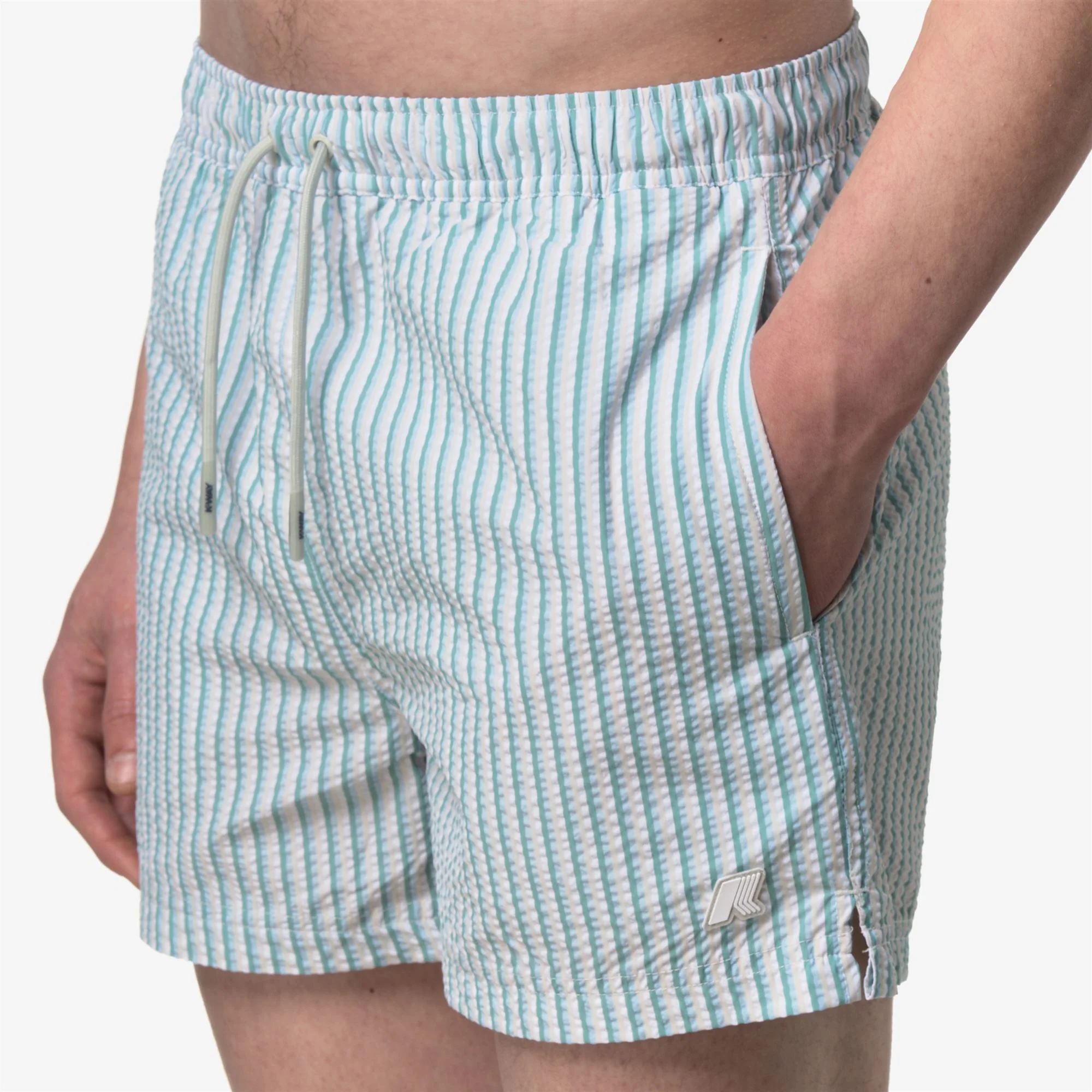 HAZEL MULTISTRIPES BEACH - Bathing Suits - Swimming Trunks - Man - WHITE-BEIGE-LTBLUE-GREEN - Image 2