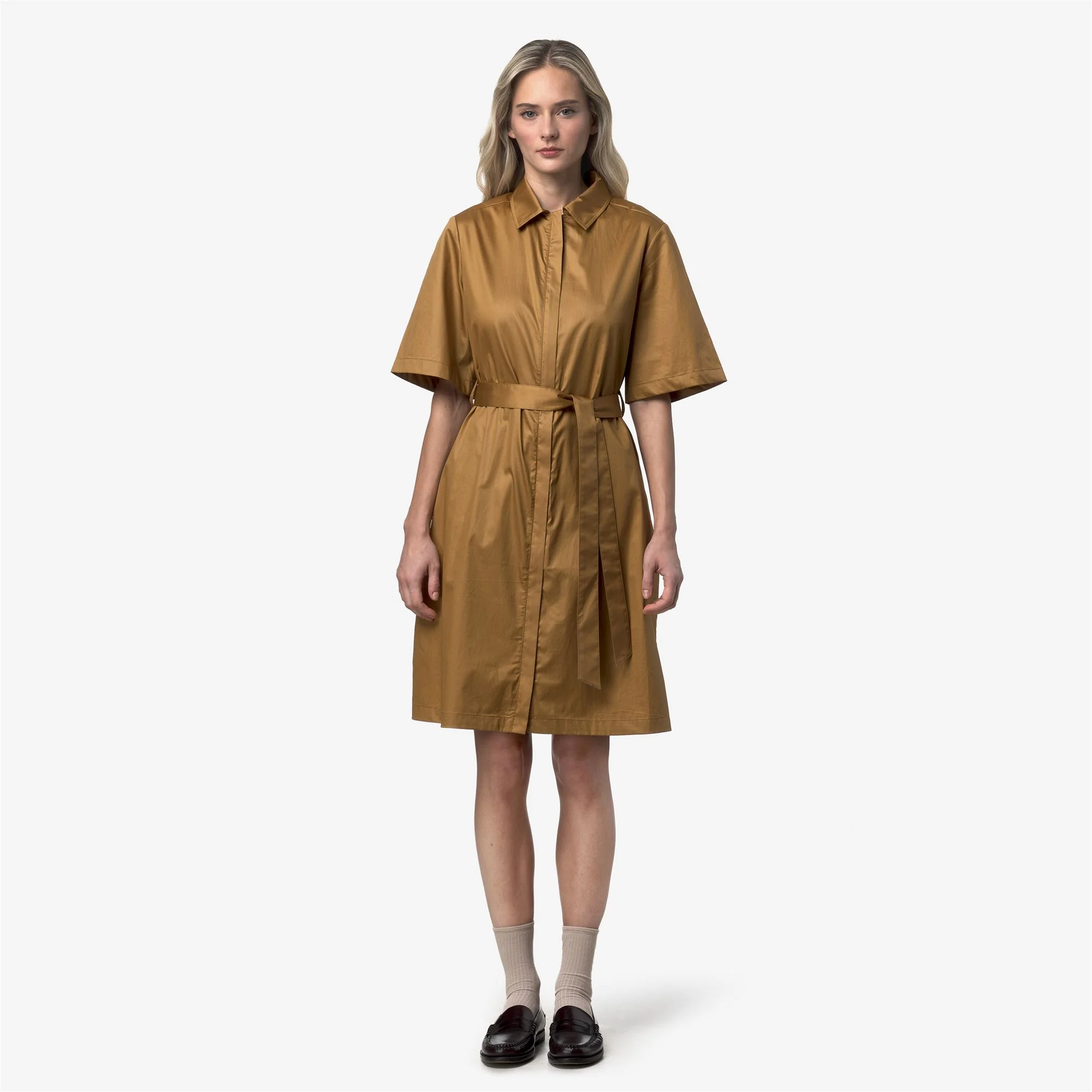 NOUAILLE SHINY COTTON - Dresses - Short - Woman - BROWN BISTRE - Image 3