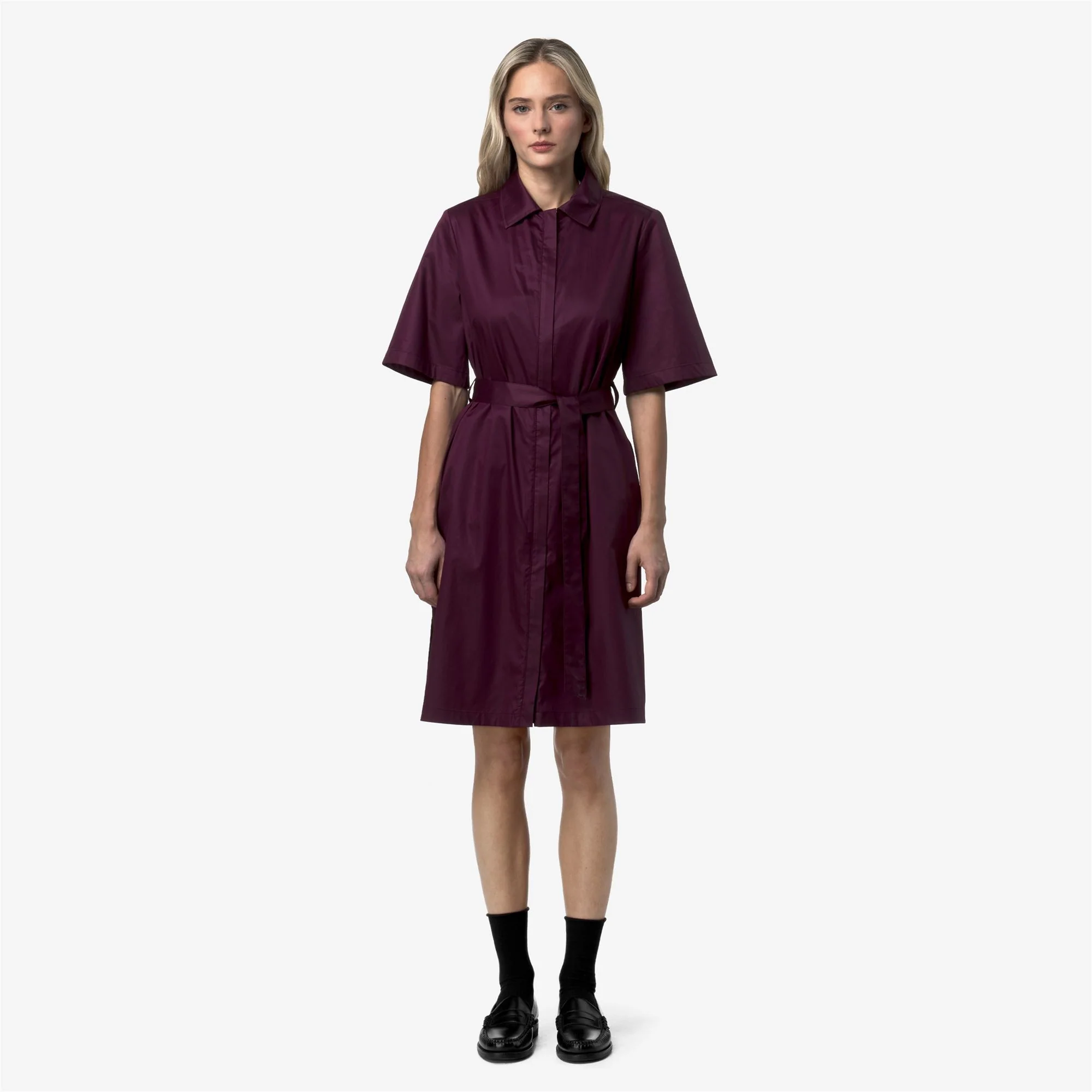 NOUAILLE SHINY COTTON - Dresses - Short - Woman - VIOLET MAUVE WINE - Image 3
