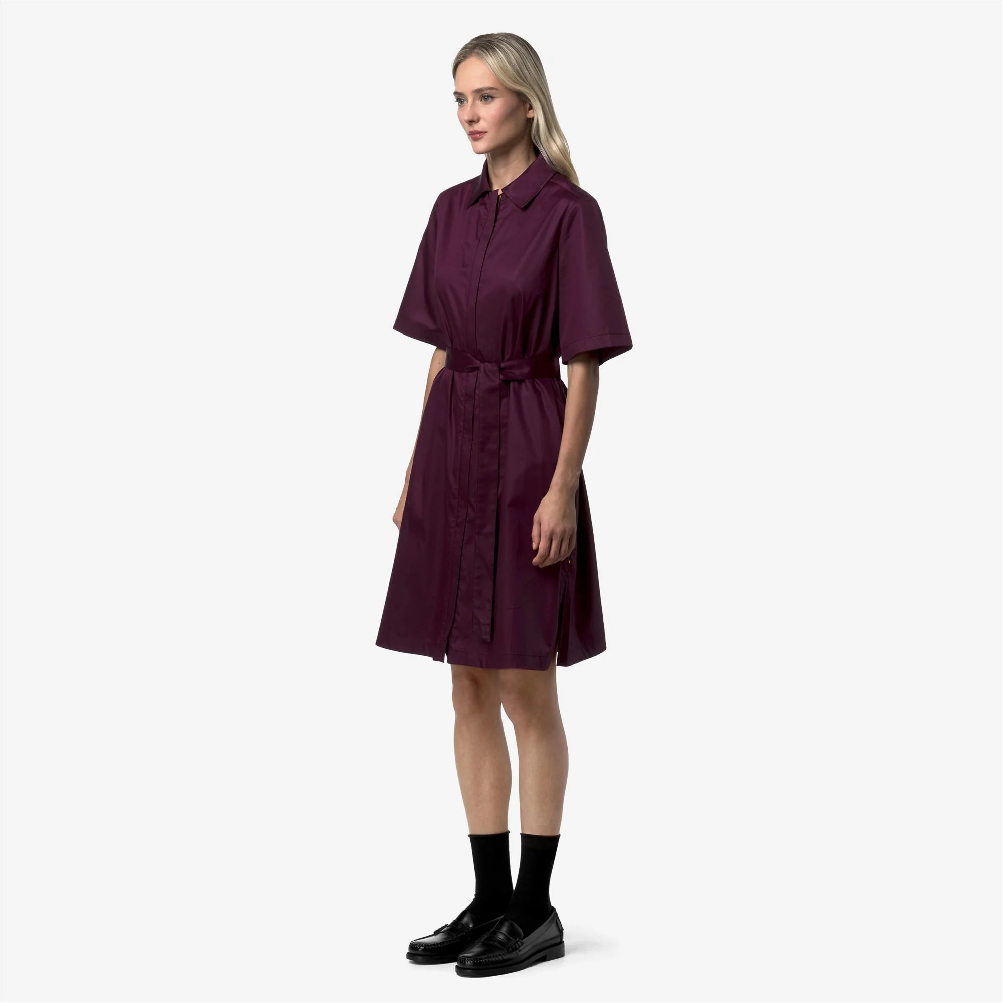 NOUAILLE SHINY COTTON - Dresses - Short - Woman - VIOLET MAUVE WINE - Image 4