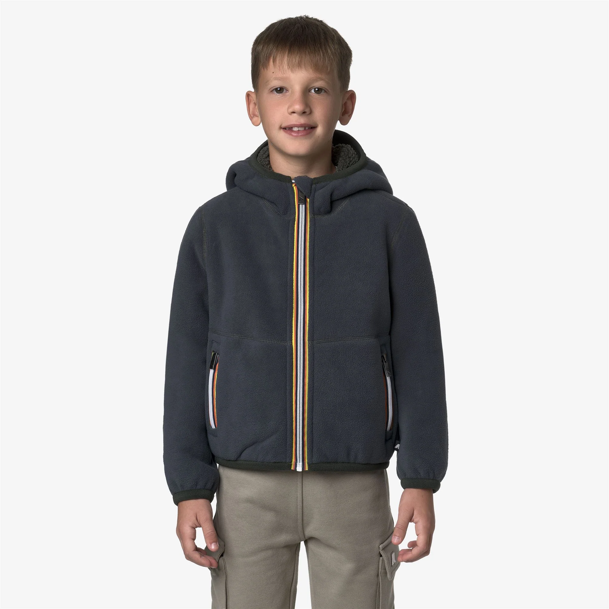 P. JACK SHERPA POLAR REVERSIBLE - Fleece - Hoodie Full Zip - Boy - GREEN BLACKISH-BLUE AIRFORCE - Image 3