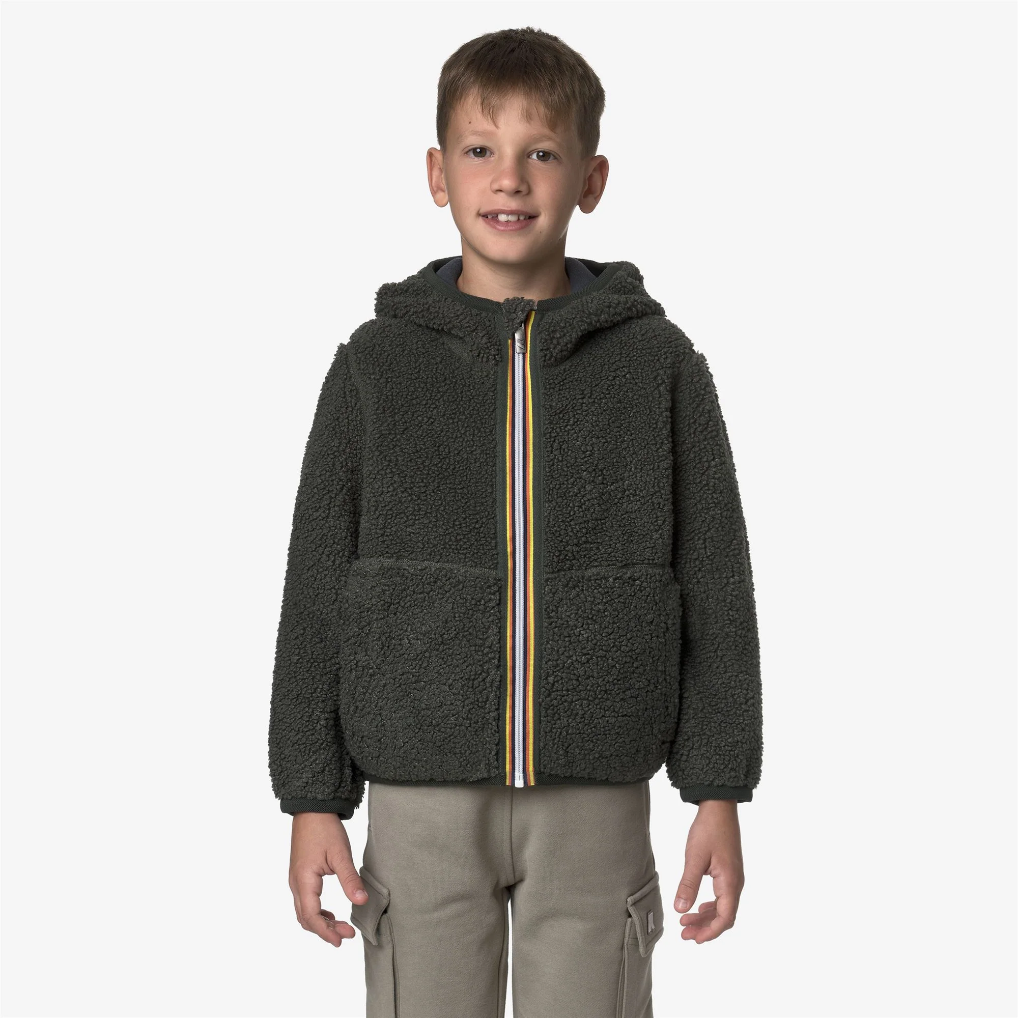 P. JACK SHERPA POLAR REVERSIBLE - Fleece - Hoodie Full Zip - Boy - GREEN BLACKISH-BLUE AIRFORCE - Image 4