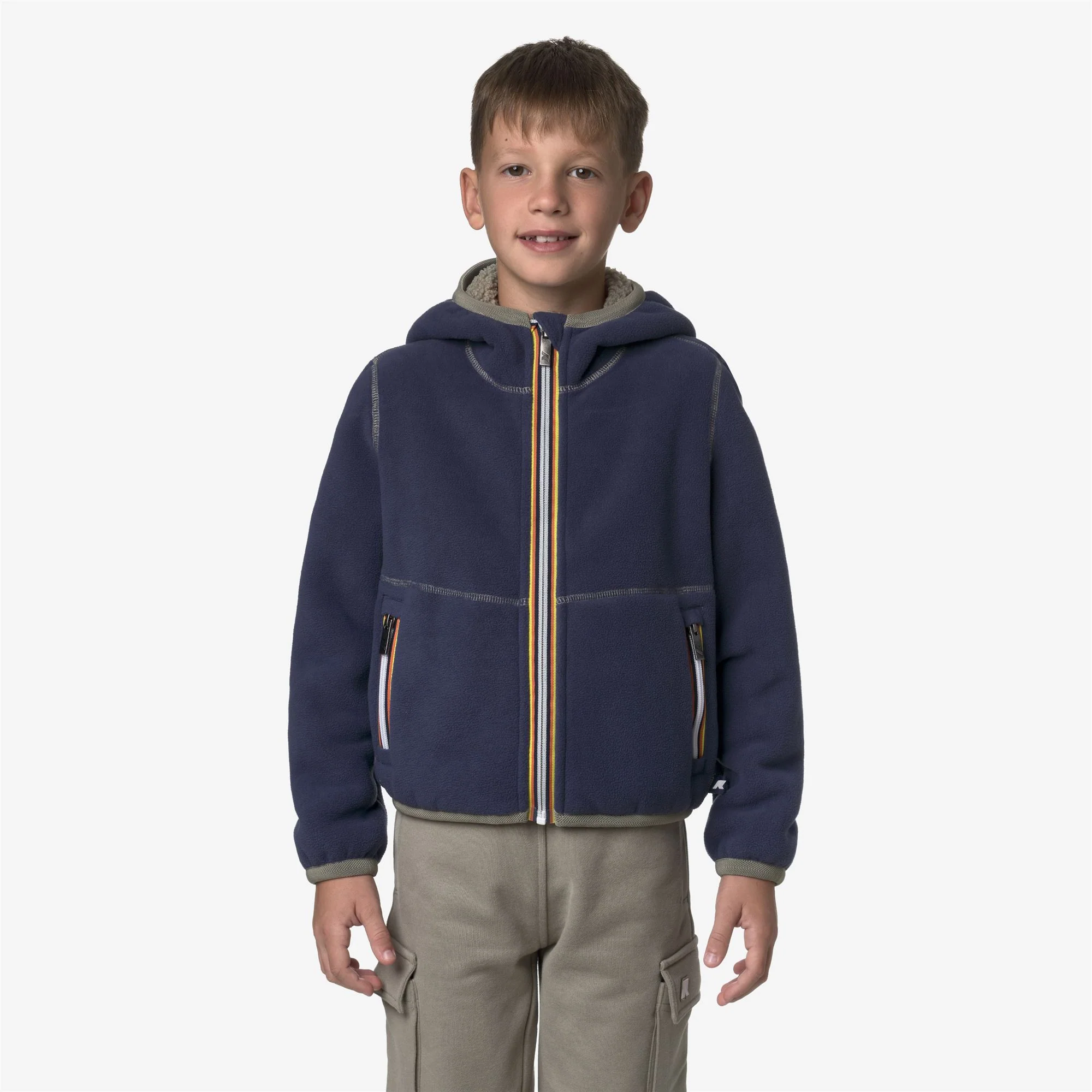 P. JACK SHERPA POLAR REVERSIBLE - Fleece - Hoodie Full Zip - Boy - GREEN OAK-BLUE DEEP COBALT - Image 3