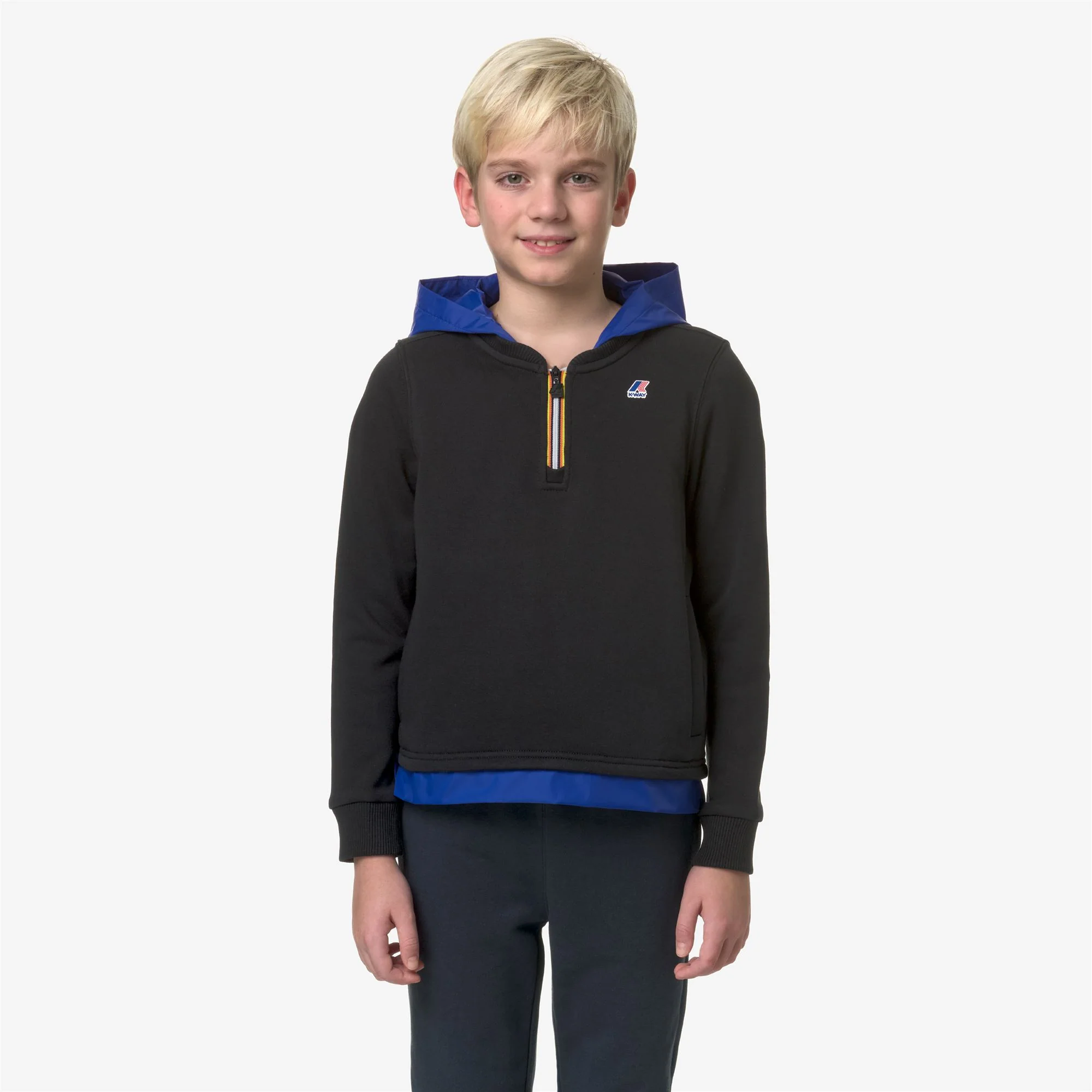 P. LE VRAI DONAT NYLON PC - Fleece - Jumper - Boy - BLACK PURE-BLUE ROYAL MARINE - Image 3