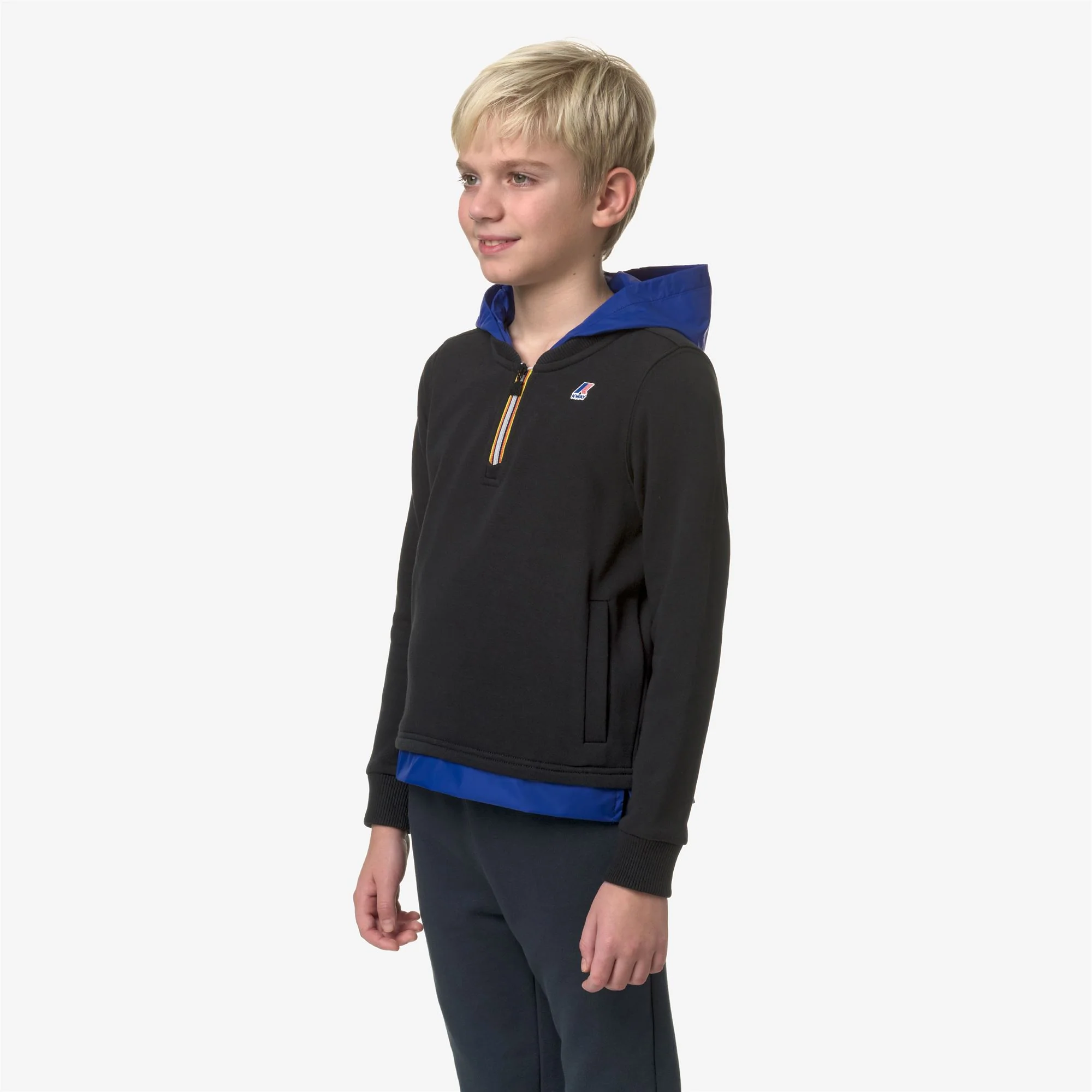 P. LE VRAI DONAT NYLON PC - Fleece - Jumper - Boy - BLACK PURE-BLUE ROYAL MARINE - Image 4
