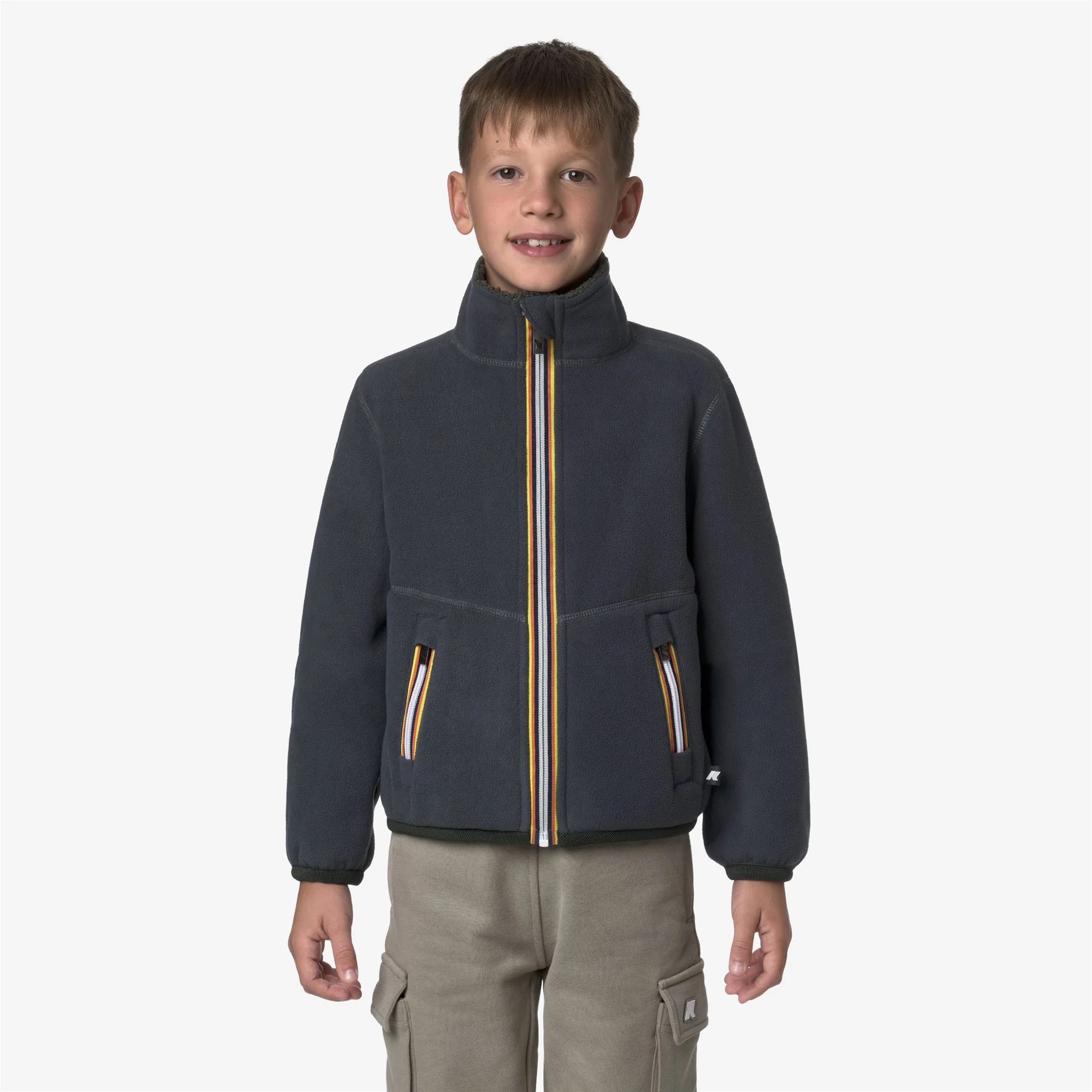 P. PASCAL SHERPA POLAR REVERSIBLE - Fleece - Jacket - Boy - GREEN BLACKISH-BLUE AIRFORCE - Image 3