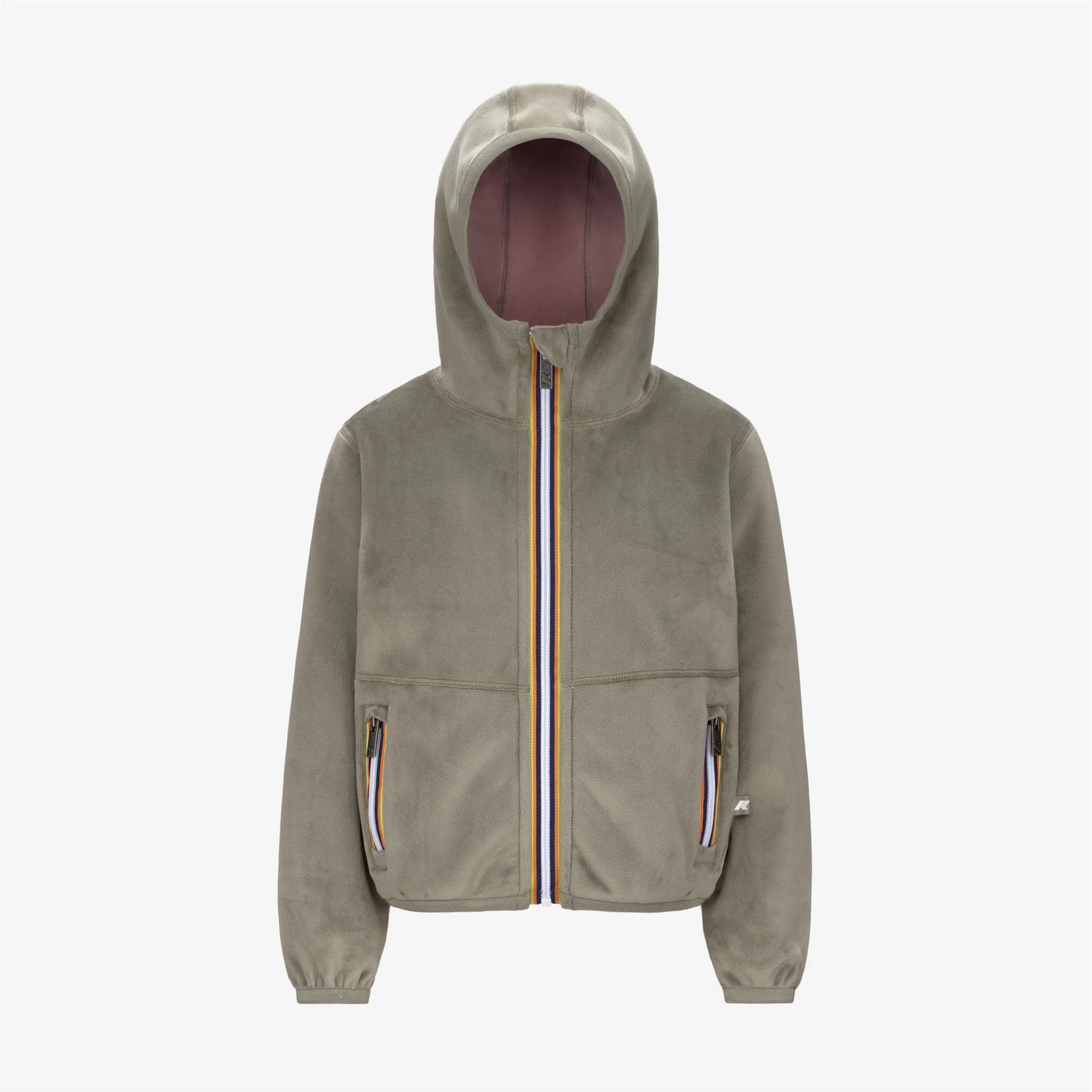 P. LILY VELOUR POLAR REVERSIBLE - Fleece - Jacket - Girl - GREEN OAK-ROSE PINKISH