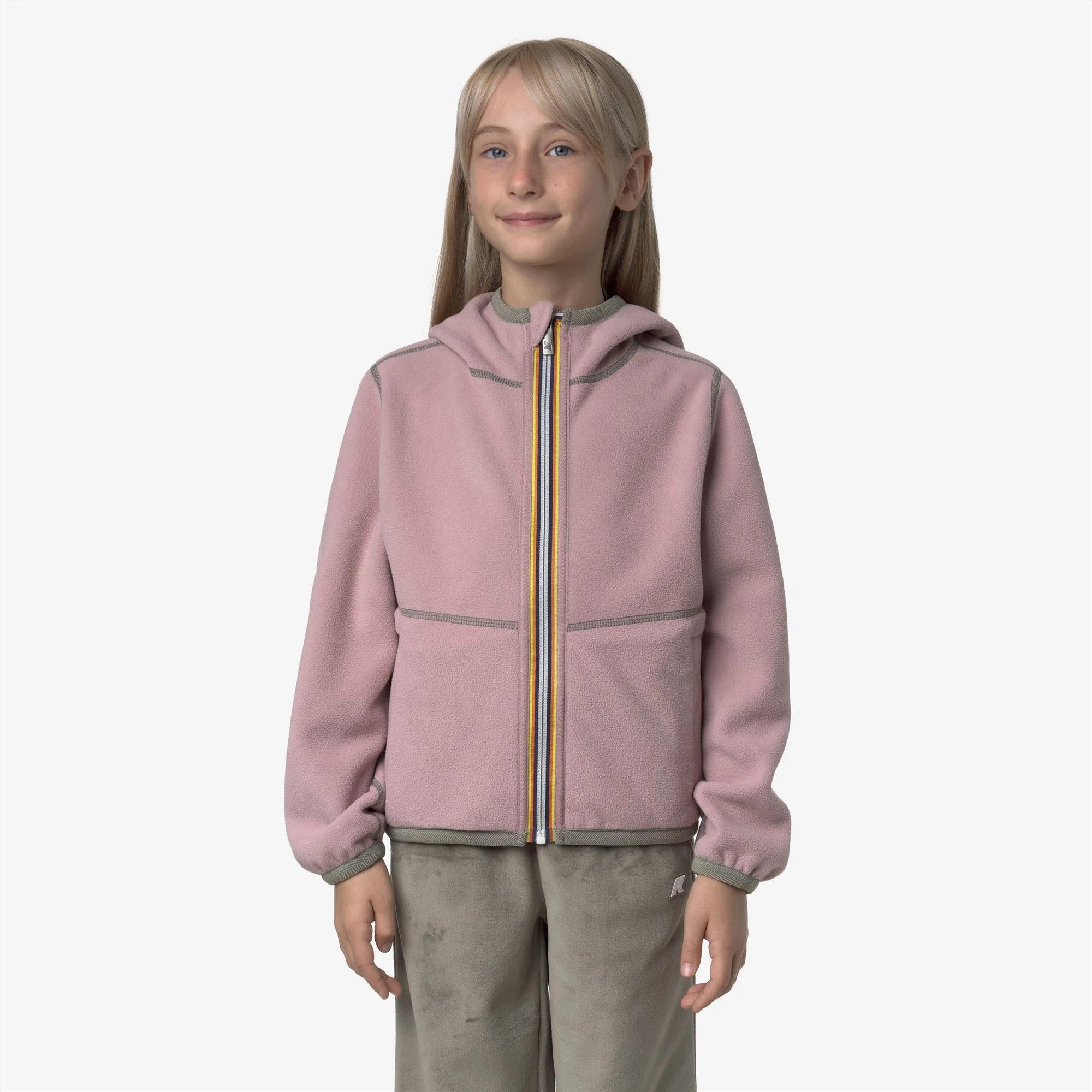 P. LILY VELOUR POLAR REVERSIBLE - Fleece - Jacket - Girl - GREEN OAK-ROSE PINKISH - Image 3
