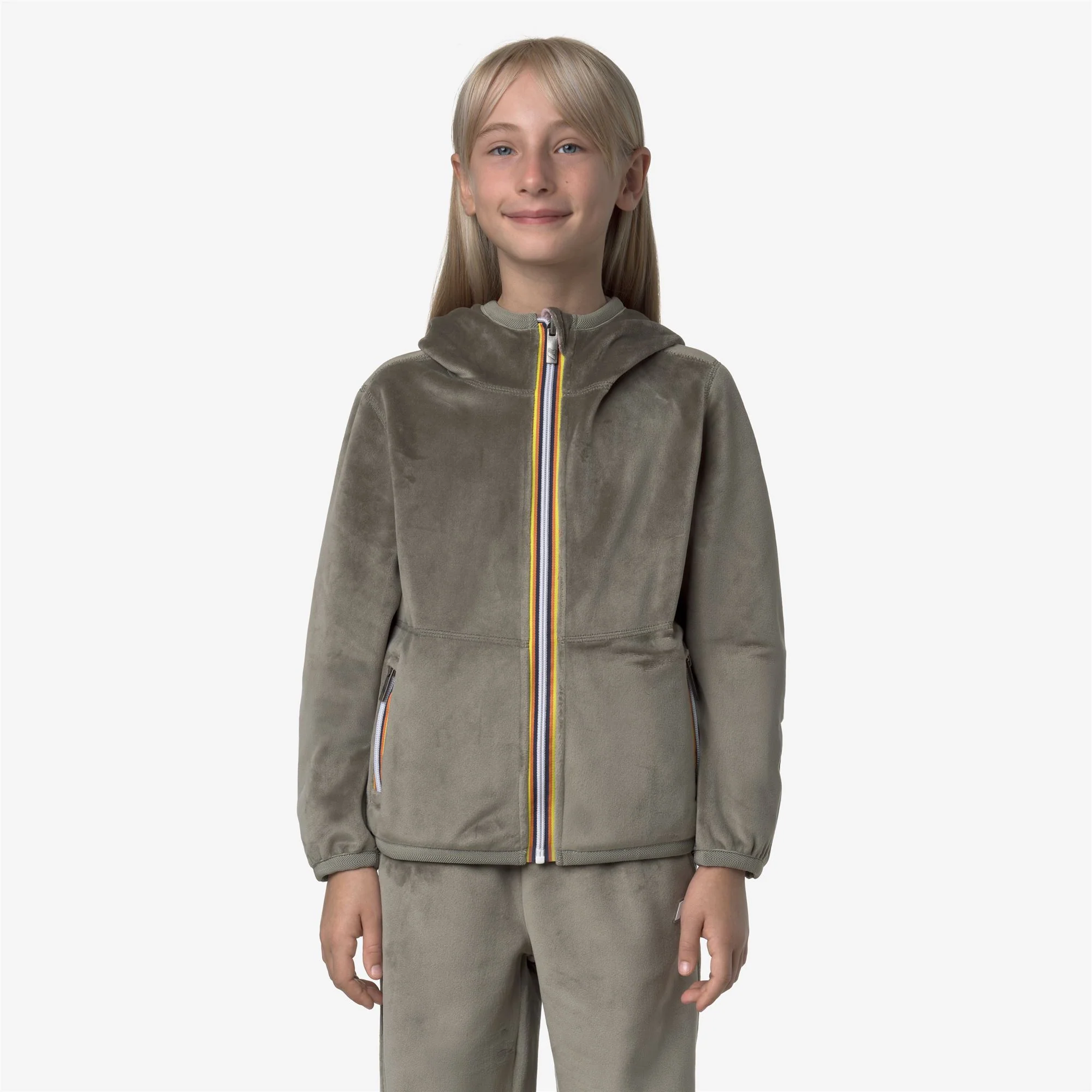 P. LILY VELOUR POLAR REVERSIBLE - Fleece - Jacket - Girl - GREEN OAK-ROSE PINKISH - Image 4