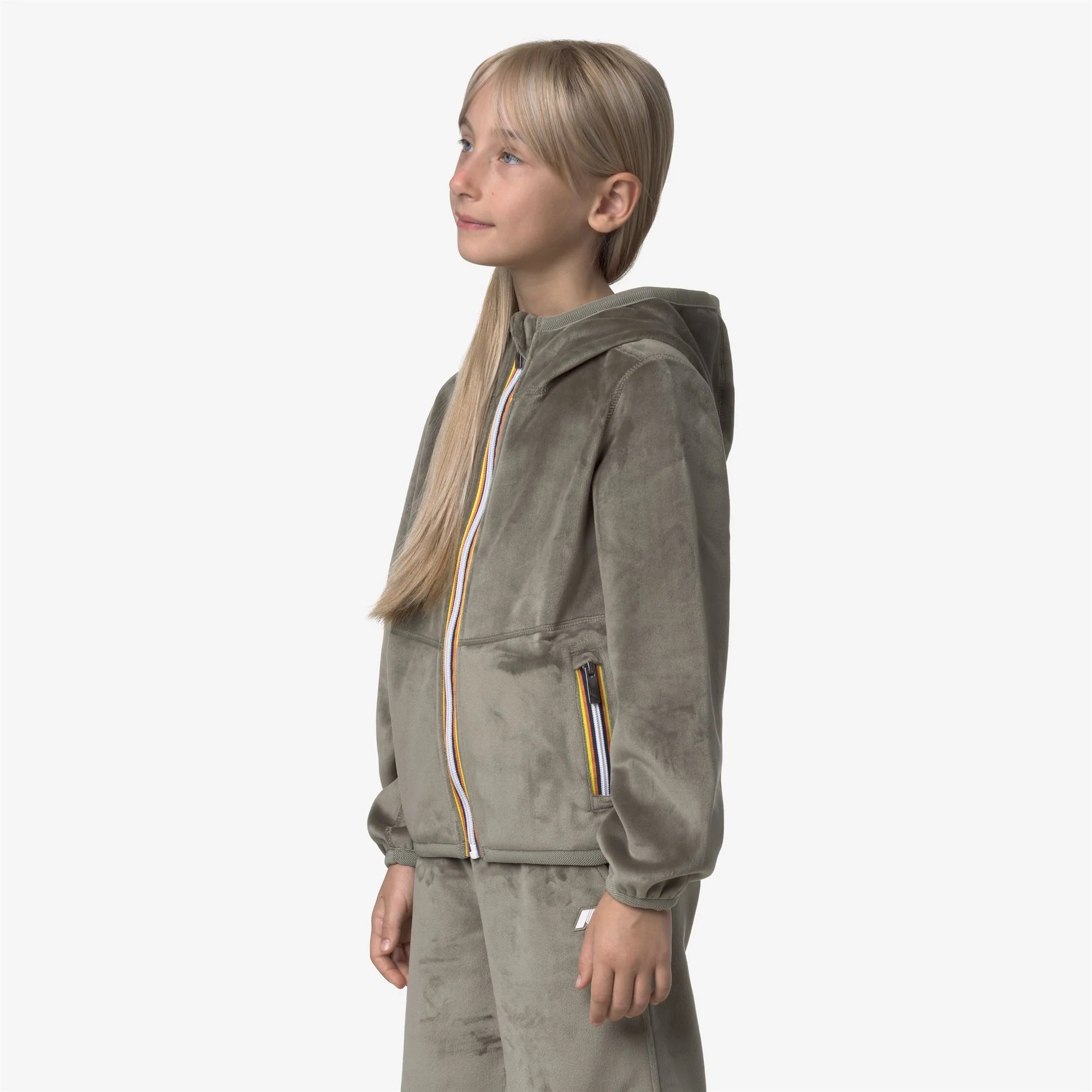 P. LILY VELOUR POLAR REVERSIBLE - Fleece - Jacket - Girl - GREEN OAK-ROSE PINKISH - Image 5