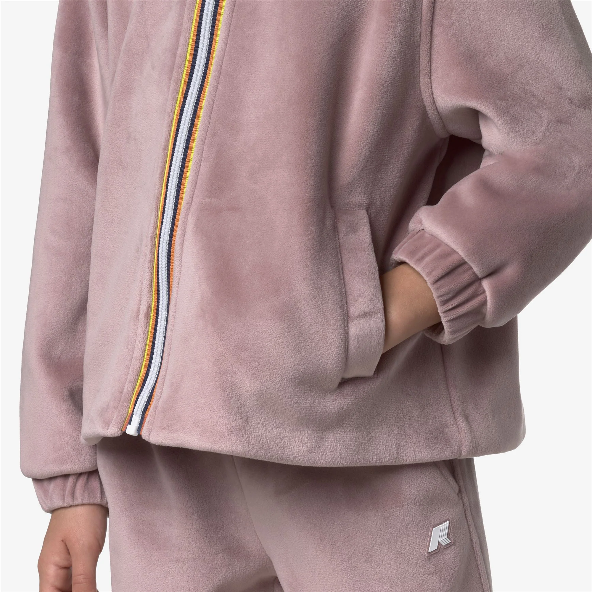 P. VIVIEL VELOUR POLAR - Fleece - Hoodie Full Zip - Girl - ROSE PINKISH-GREEN BLACKISH - Image 2