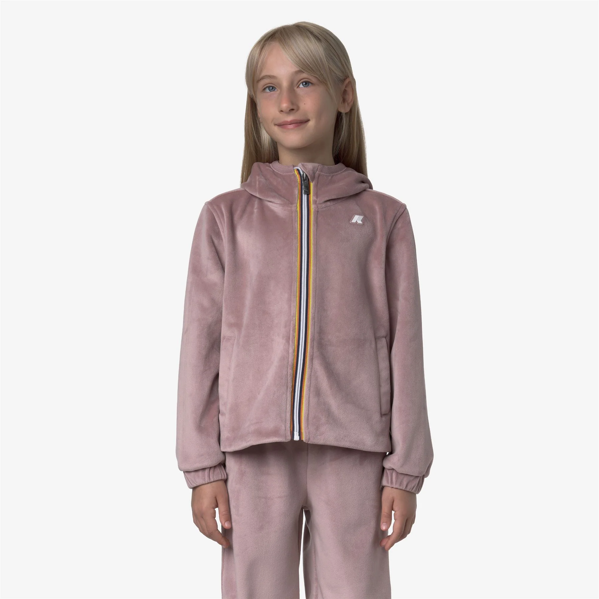 P. VIVIEL VELOUR POLAR - Fleece - Hoodie Full Zip - Girl - ROSE PINKISH-GREEN BLACKISH - Image 3