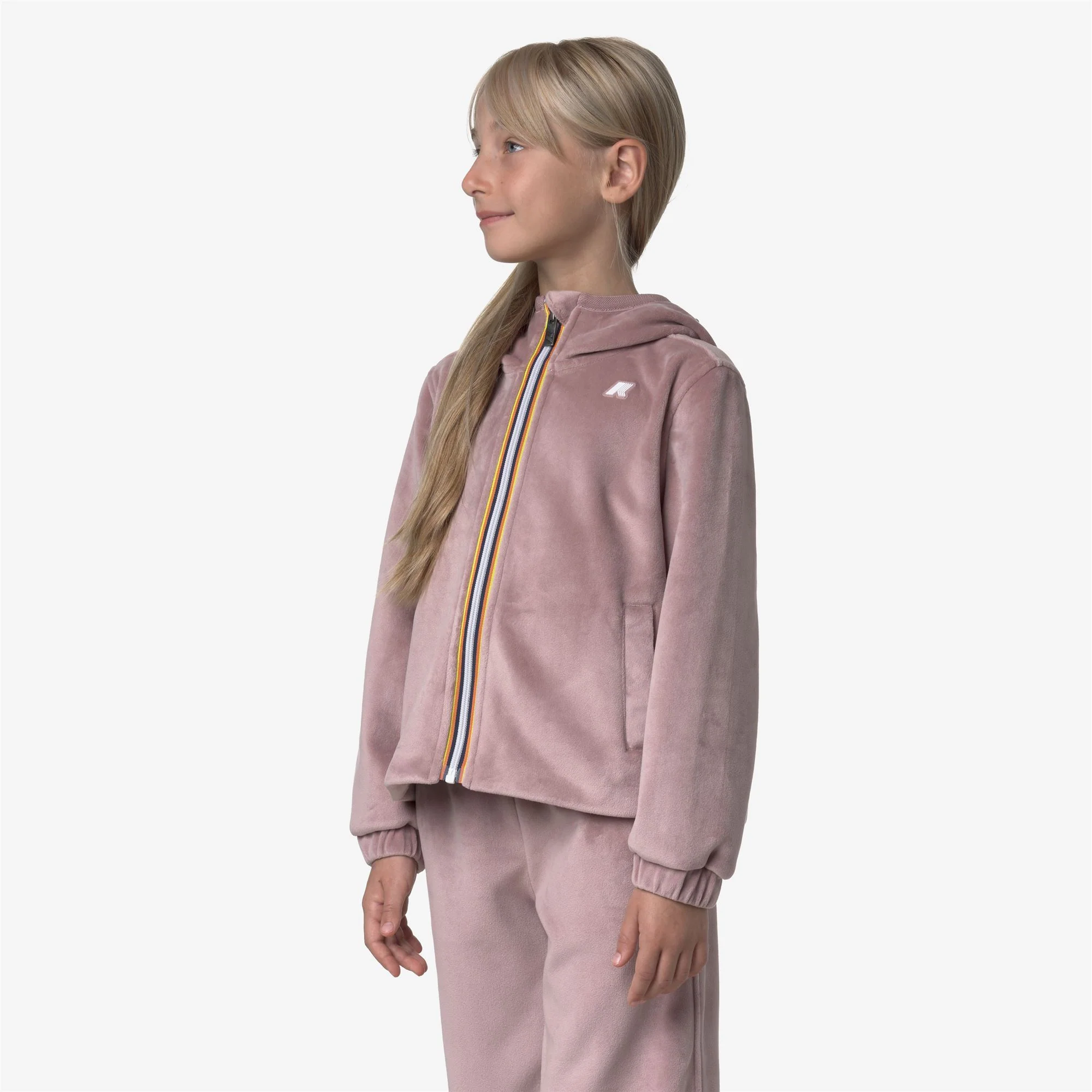P. VIVIEL VELOUR POLAR - Fleece - Hoodie Full Zip - Girl - ROSE PINKISH-GREEN BLACKISH - Image 4