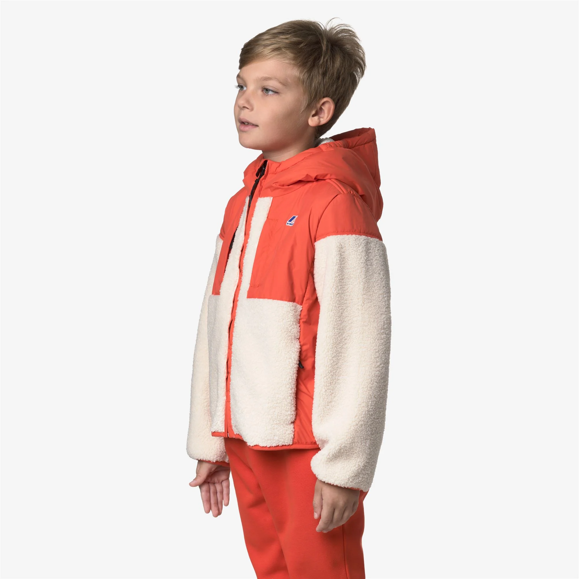 P. SAMSON 4.0 ORSETTO - Fleece - Hoodie Full Zip - Kid unisex - ORANGE FIESTA-ECRU - Image 4