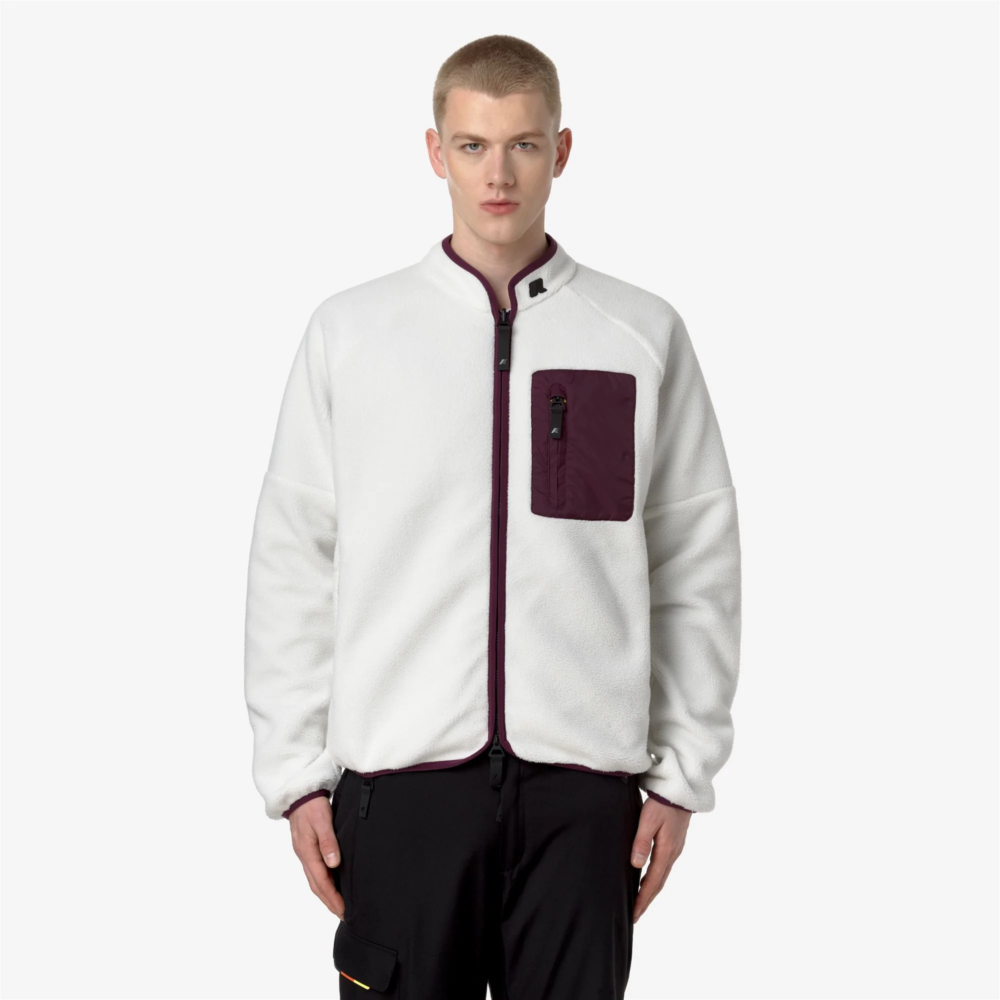BESSANS - Fleece - Jacket - Man - WHITE G-VIOLET DK PURPLE - Image 4