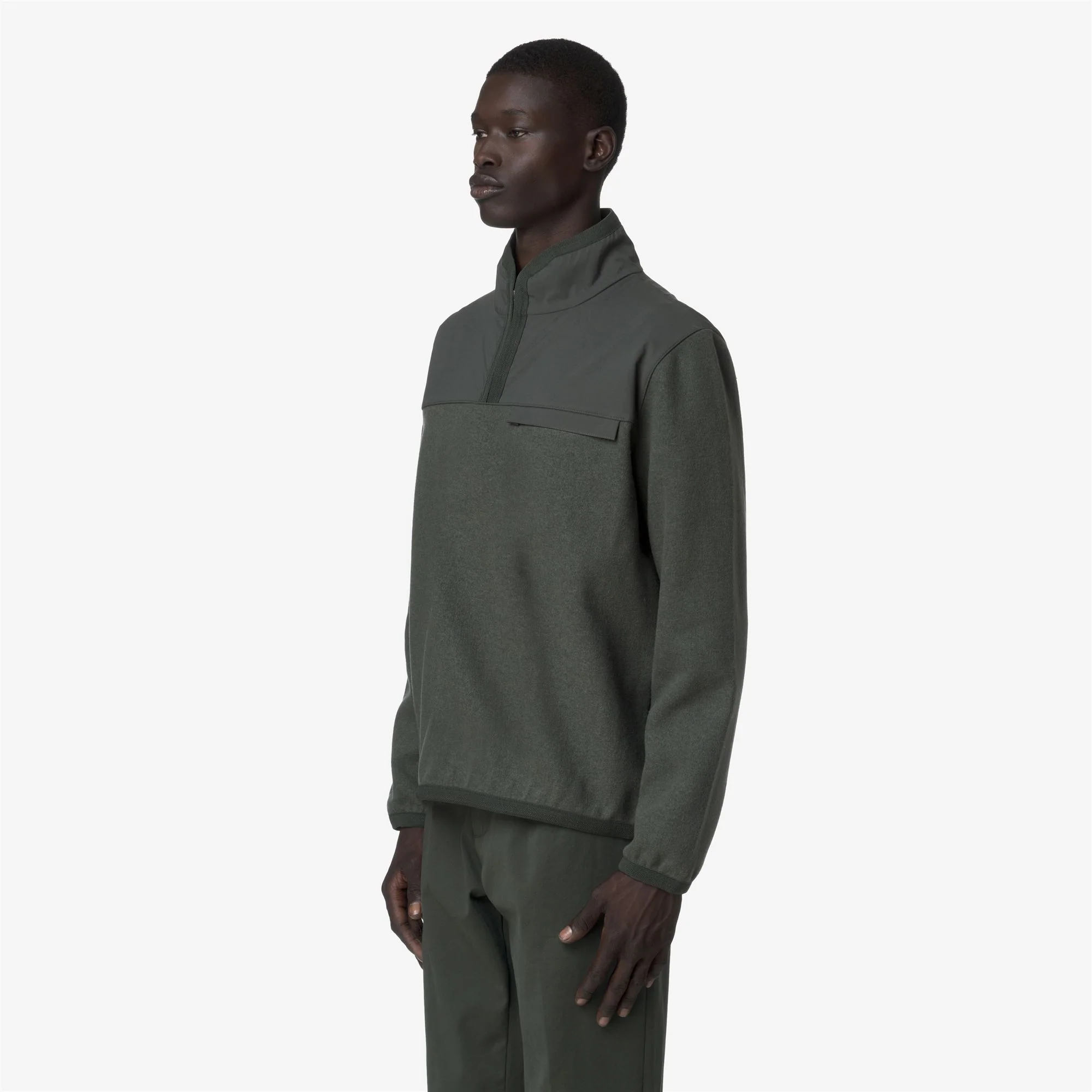 FLEURY WOOL NYLON MIX - Fleece - Pull Over - Man - GREEN BLACKISH-BLUE AIRFORCE - Image 4