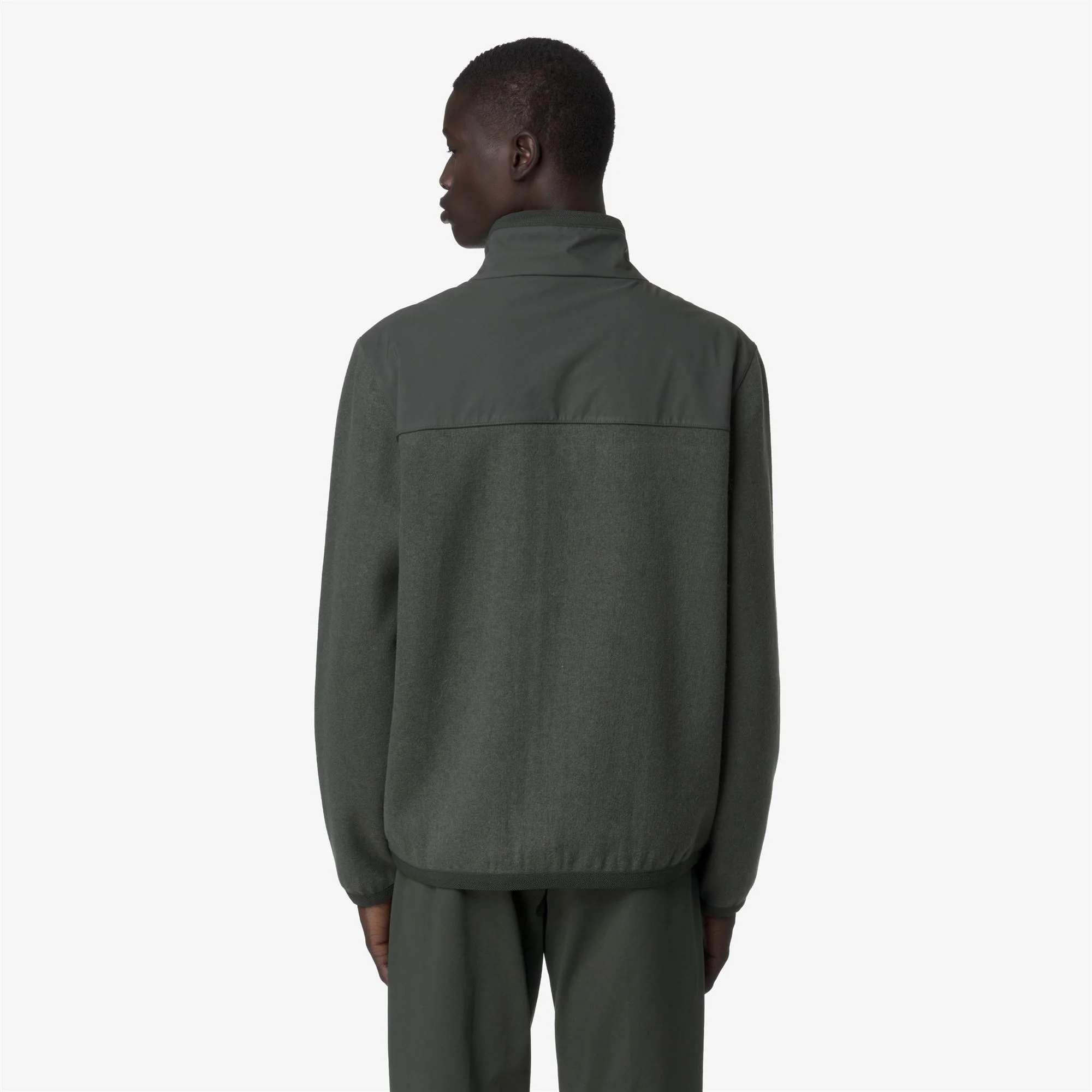 FLEURY WOOL NYLON MIX - Fleece - Pull Over - Man - GREEN BLACKISH-BLUE AIRFORCE - Image 5