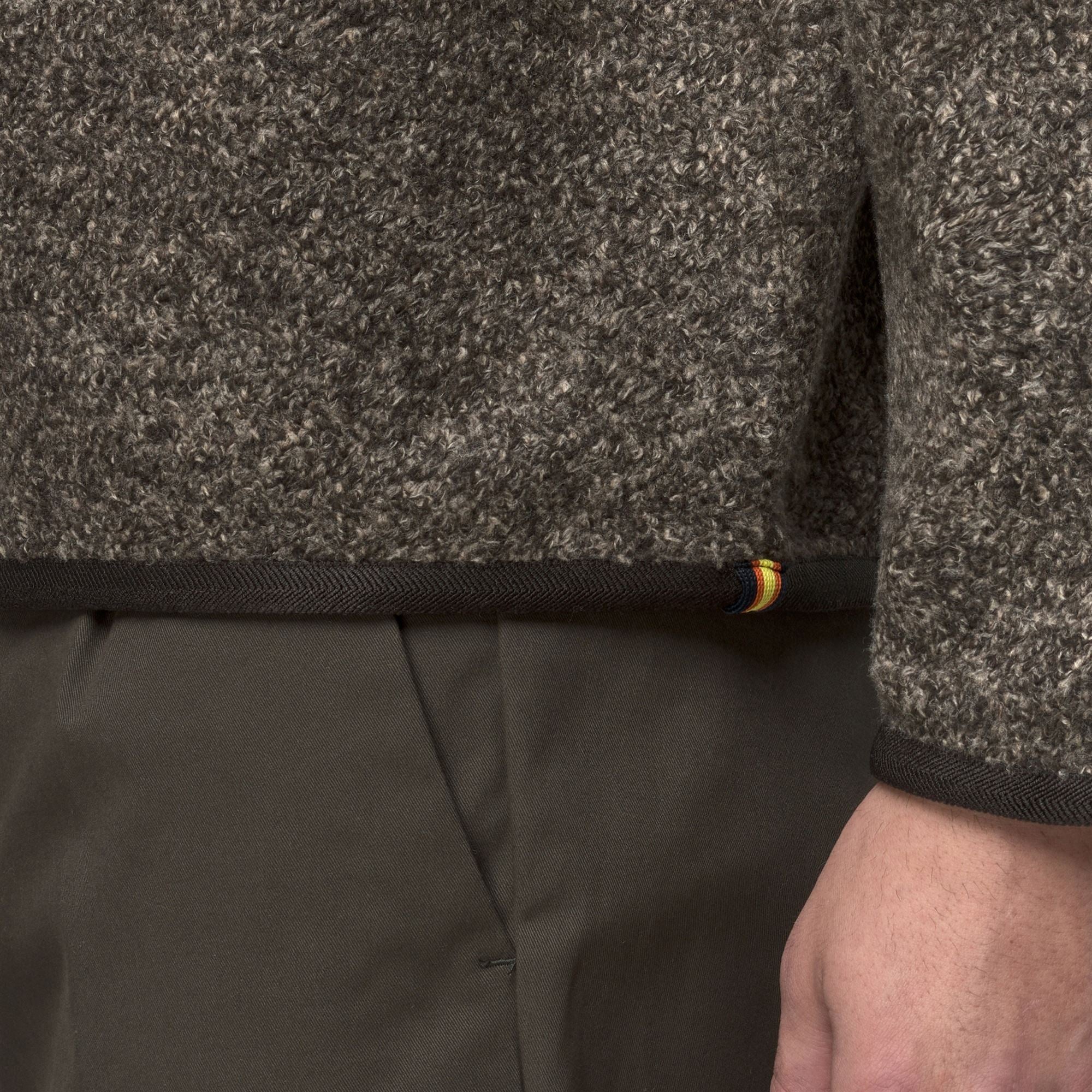 GAILLON WOOL BLEND - Fleece - Jumper - Man - BLACK OLIVE COMBO - Image 2