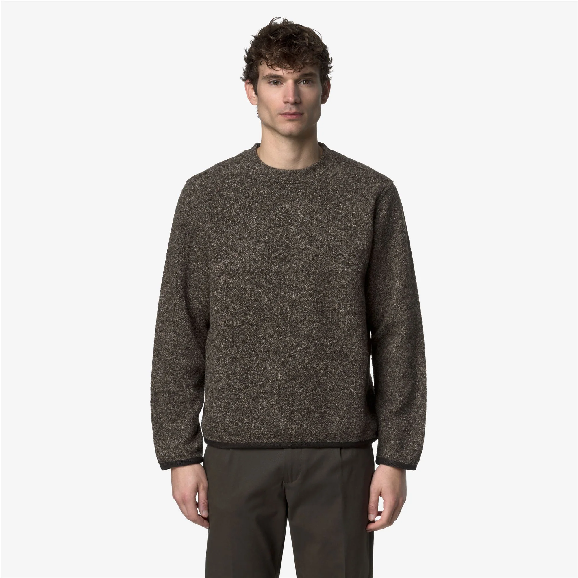 GAILLON WOOL BLEND - Fleece - Jumper - Man - BLACK OLIVE COMBO - Image 3