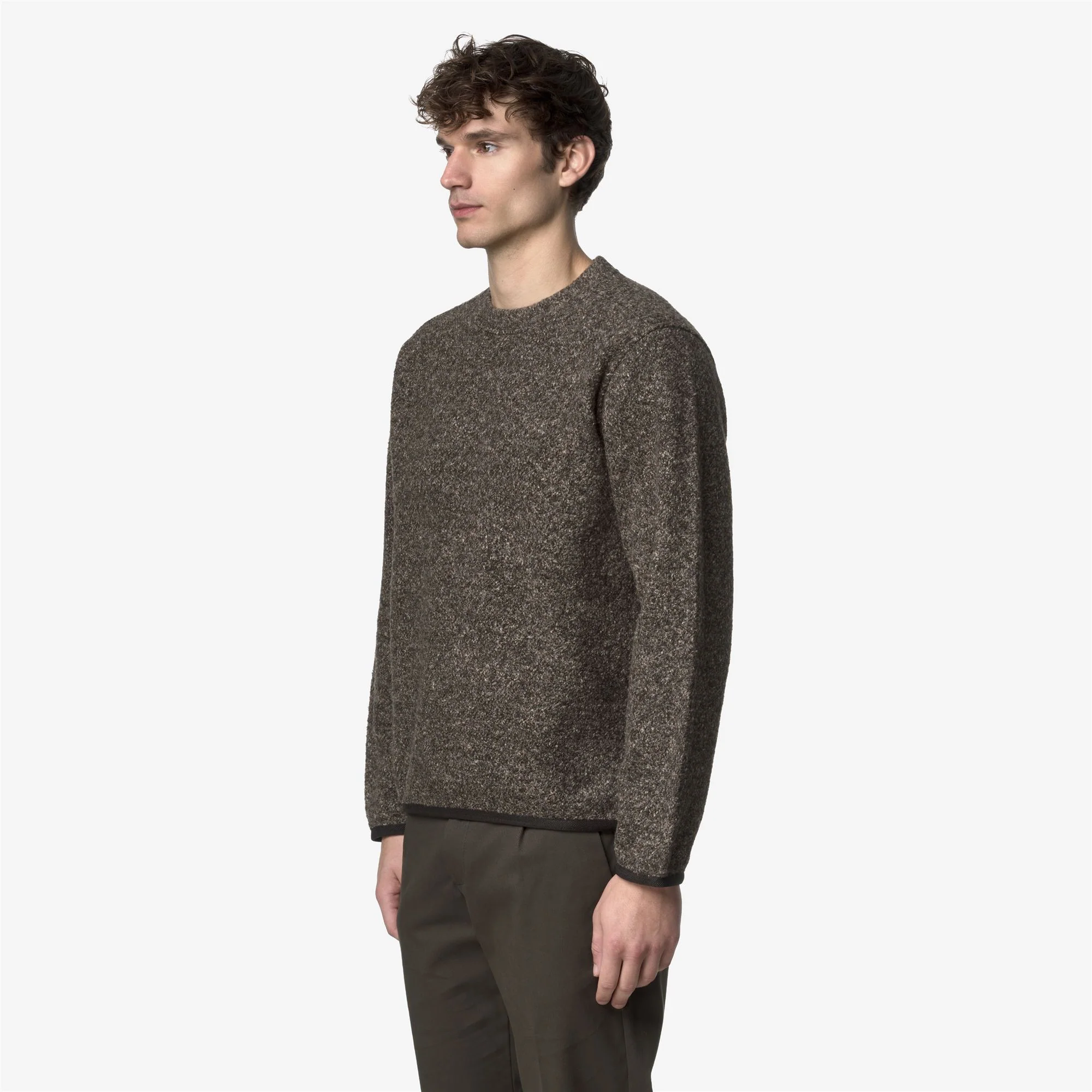 GAILLON WOOL BLEND - Fleece - Jumper - Man - BLACK OLIVE COMBO - Image 4