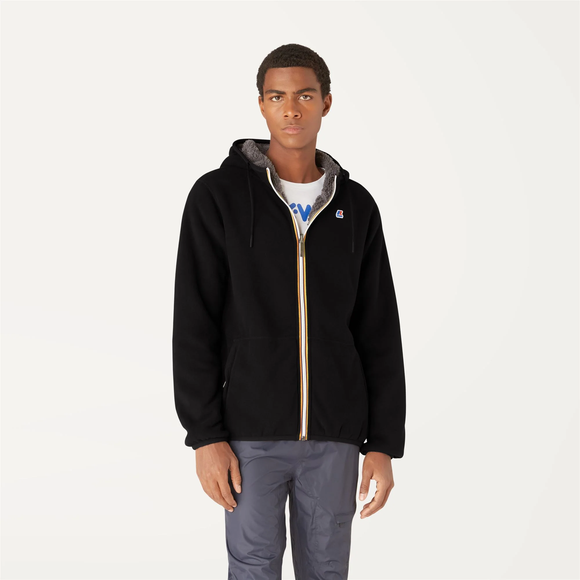 JACQUES POLAR REVERSIBLE - Fleece - Jacket - Man - BLACK PURE-GREY SMOKED - Image 4