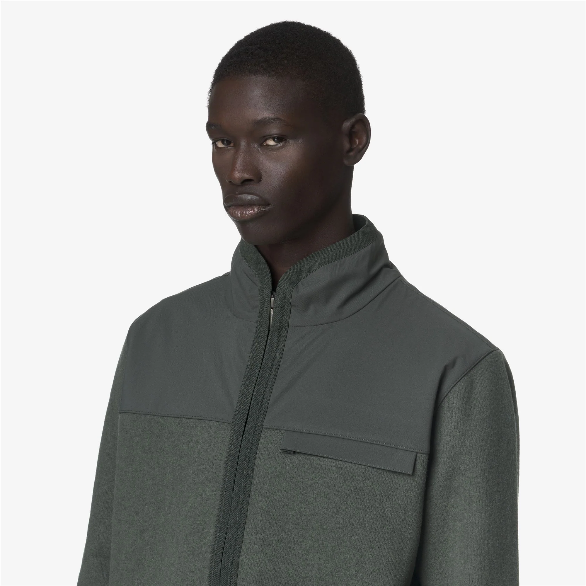NOYERS WOOL NYLON MIX - Fleece - Pull  Over - Man - GREEN BLACKISH-BLUE AIRFORCE - Image 2