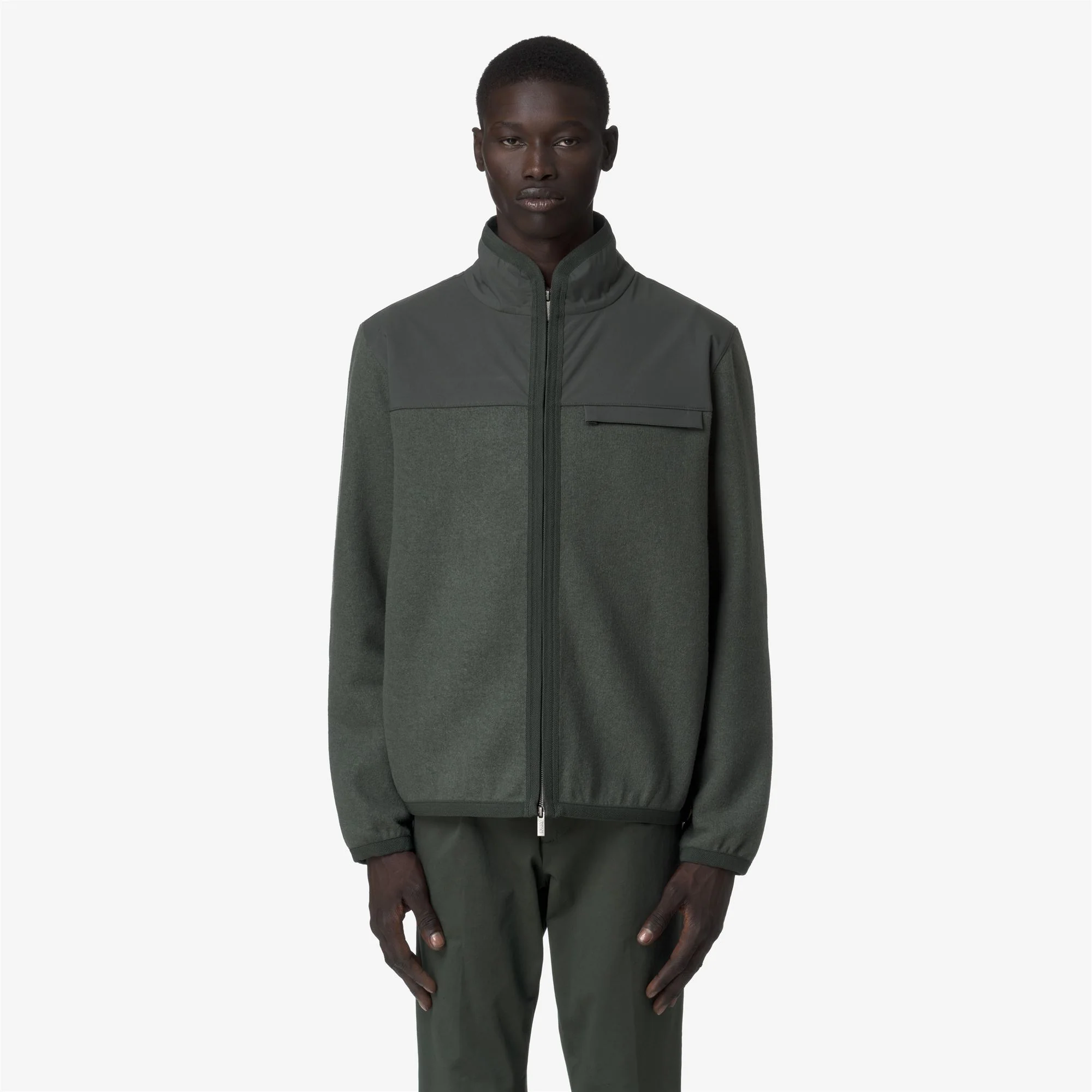 NOYERS WOOL NYLON MIX - Fleece - Pull  Over - Man - GREEN BLACKISH-BLUE AIRFORCE - Image 3