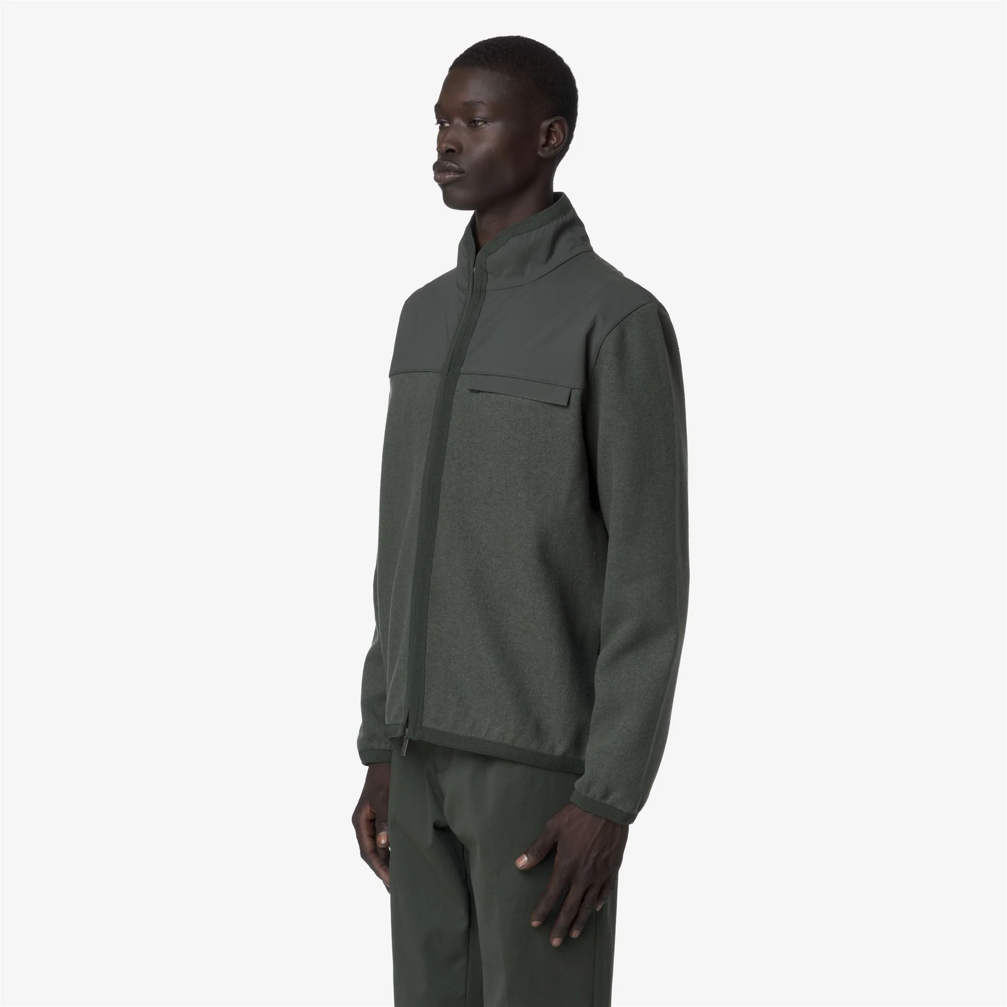 NOYERS WOOL NYLON MIX - Fleece - Pull  Over - Man - GREEN BLACKISH-BLUE AIRFORCE - Image 4