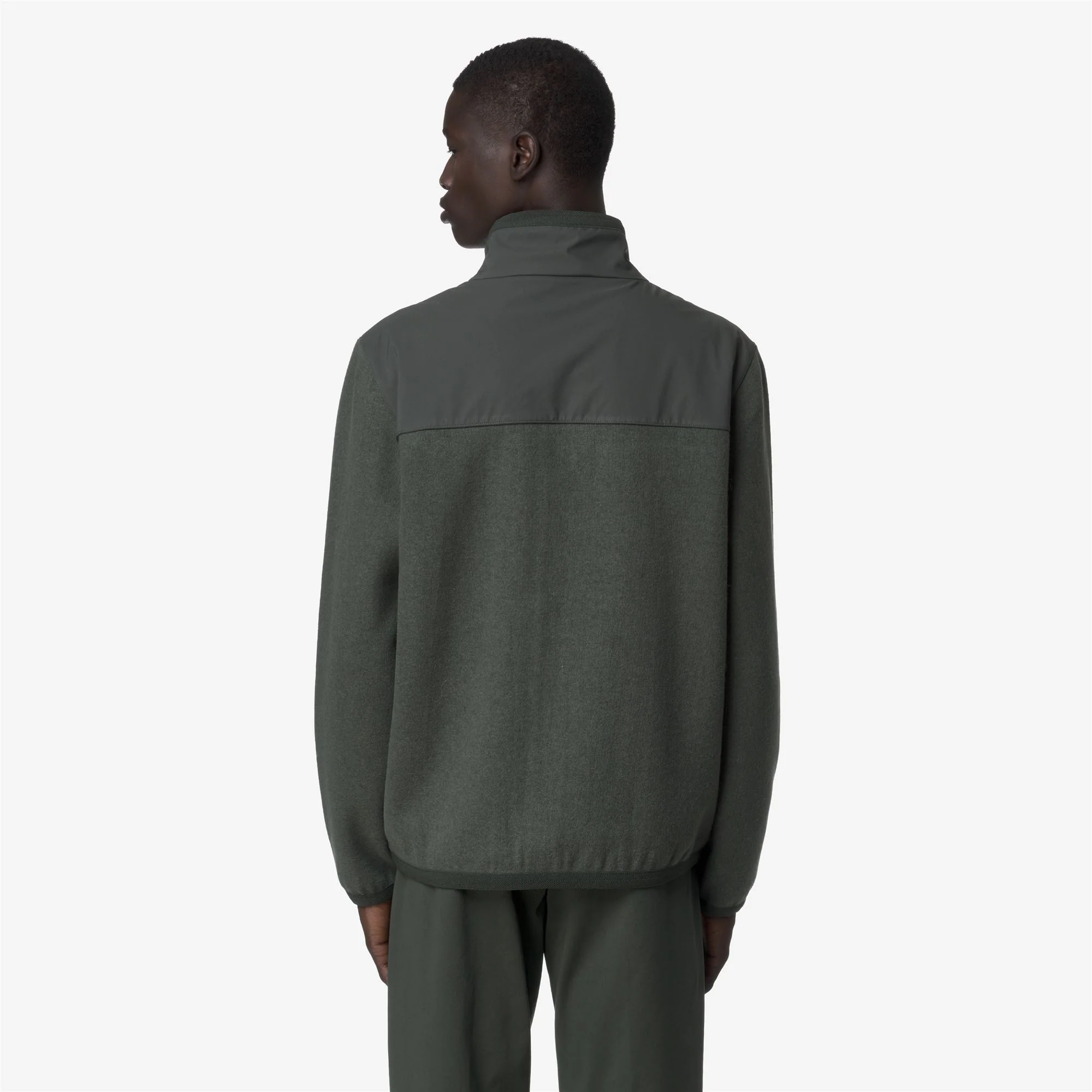 NOYERS WOOL NYLON MIX - Fleece - Pull  Over - Man - GREEN BLACKISH-BLUE AIRFORCE - Image 5