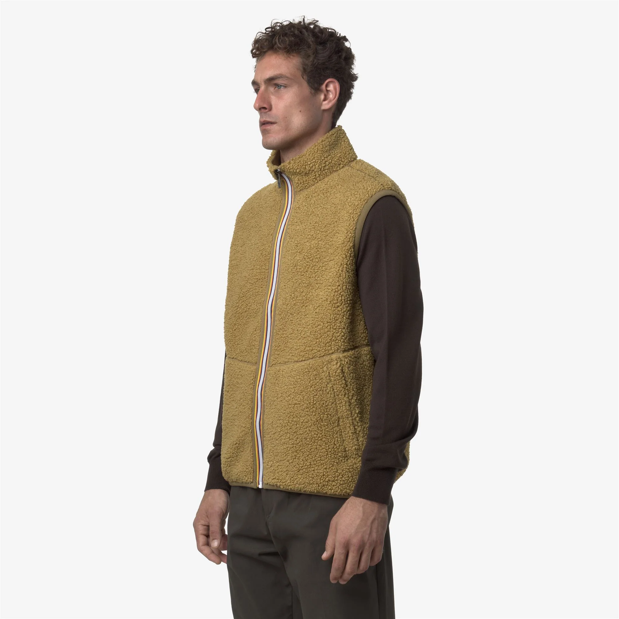 YANNICK SHERPA POLAR REVERSIBLE - Fleece - Vest - Man - BEIGE SEED COMBO - Image 5