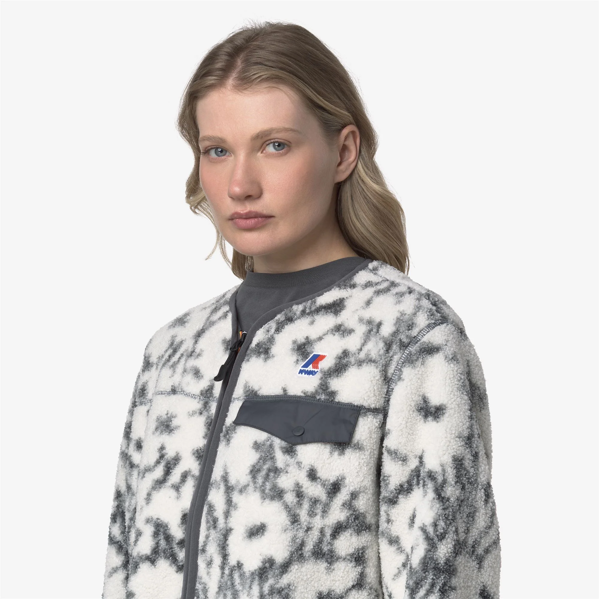 ARISTIDE ORSETTO PRINT - Fleece - Cardigan - Unisex - ECRU-GREY SHADOW DK FLOWERS - Image 2