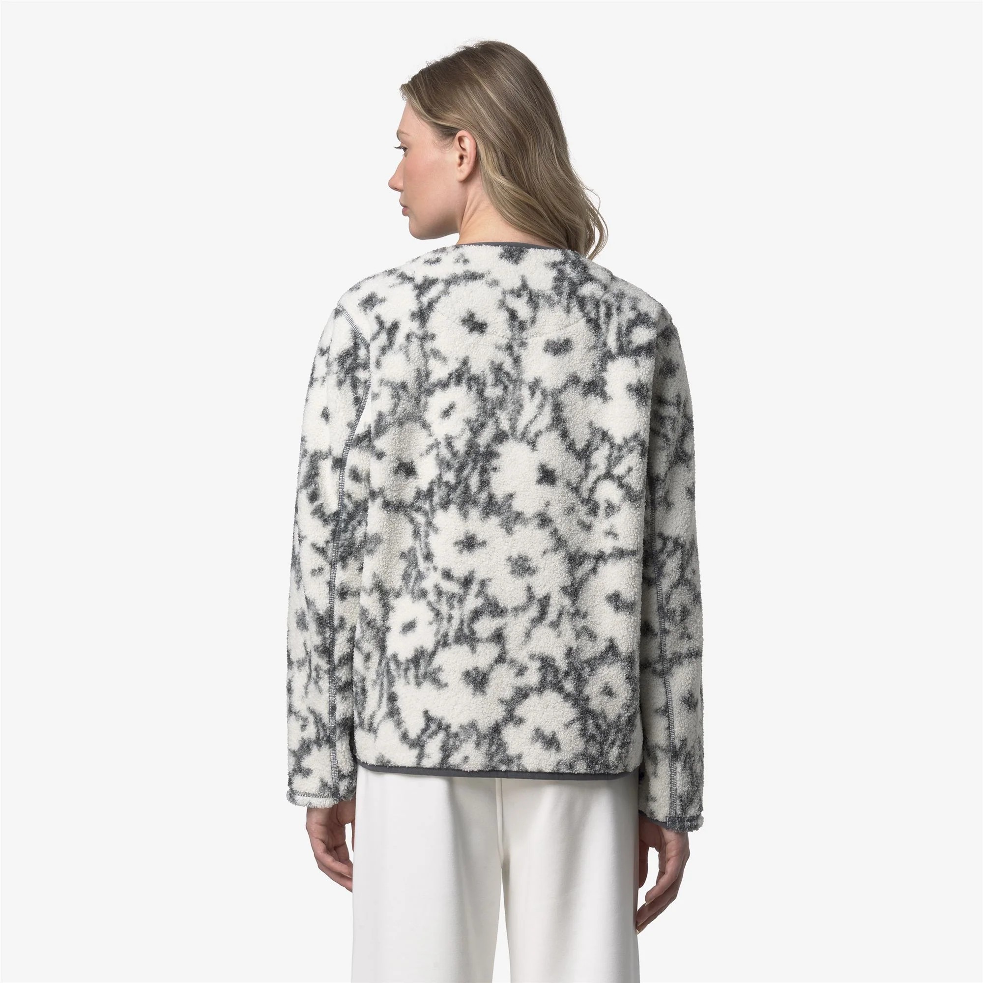 ARISTIDE ORSETTO PRINT - Fleece - Cardigan - Unisex - ECRU-GREY SHADOW DK FLOWERS - Image 5