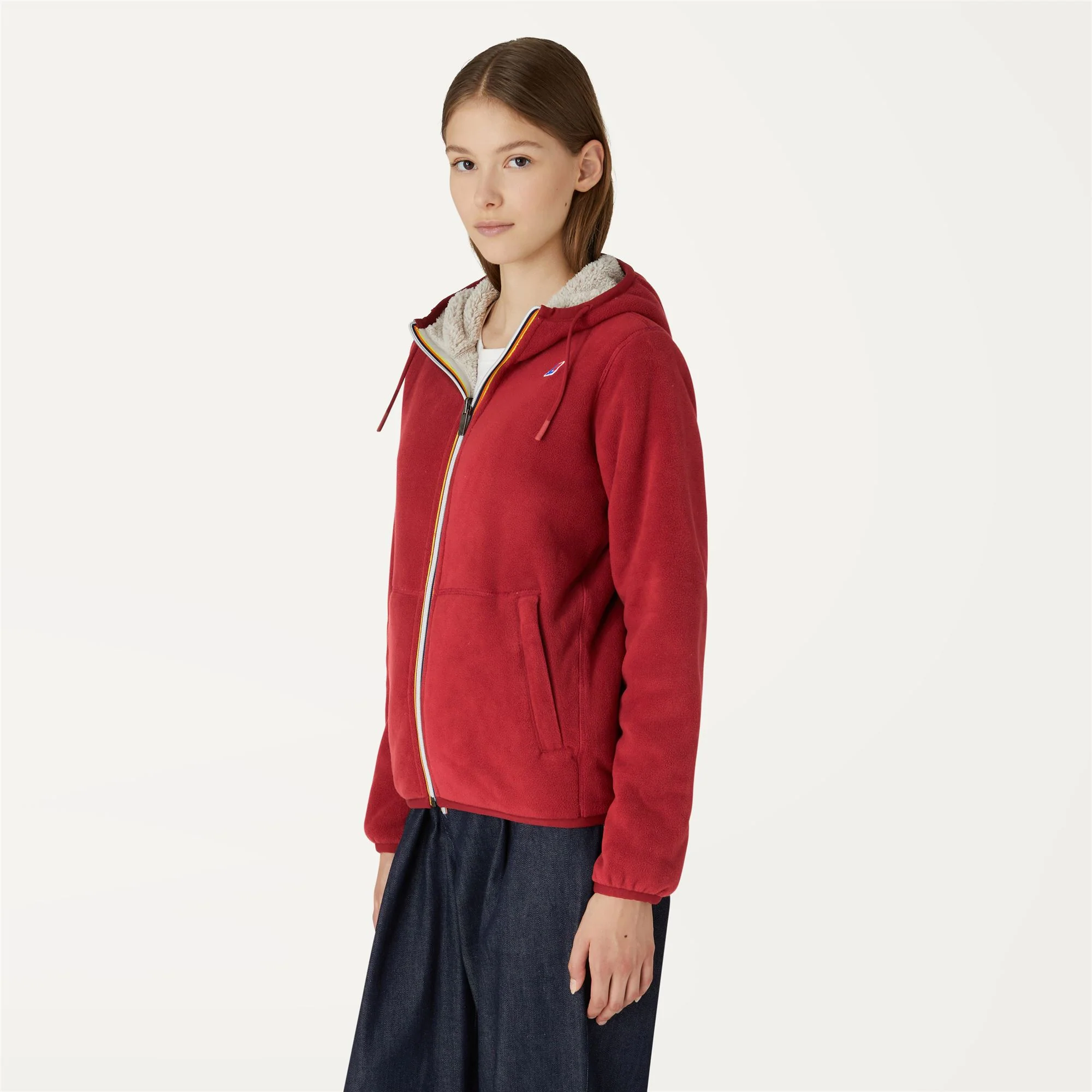 LILY POLAR REVERSIBLE - Fleece - Jacket - Woman - RED DK TOMATO-BEIGE GREY - Image 5