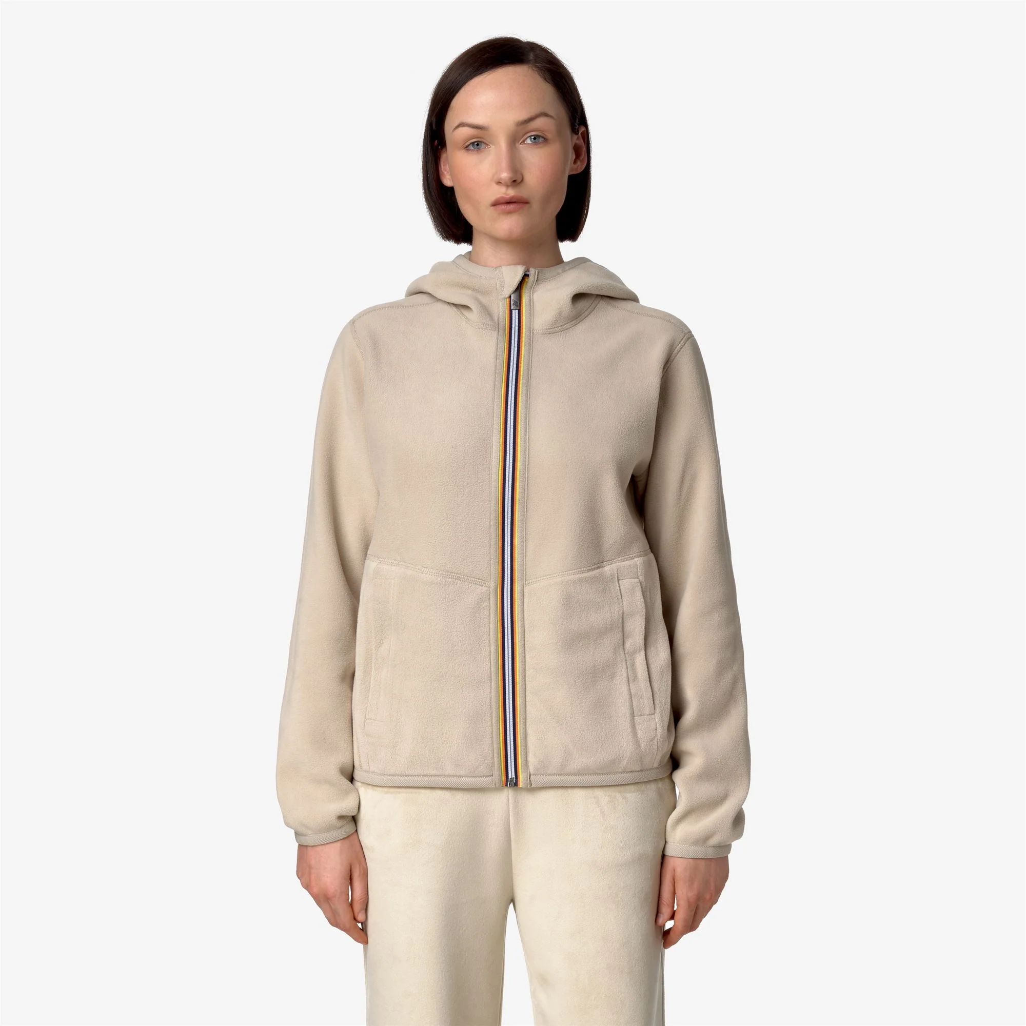 LILY VELOUR POLAR REVERSIBLE - Fleece - Jacket - Woman - BEIGE GREY-BEIGE GREY - Image 3