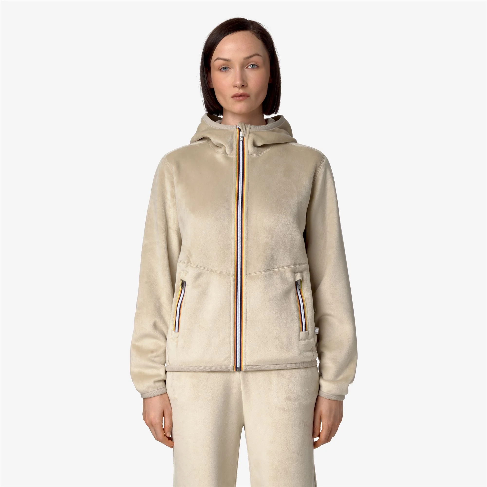 LILY VELOUR POLAR REVERSIBLE - Fleece - Jacket - Woman - BEIGE GREY-BEIGE GREY - Image 4