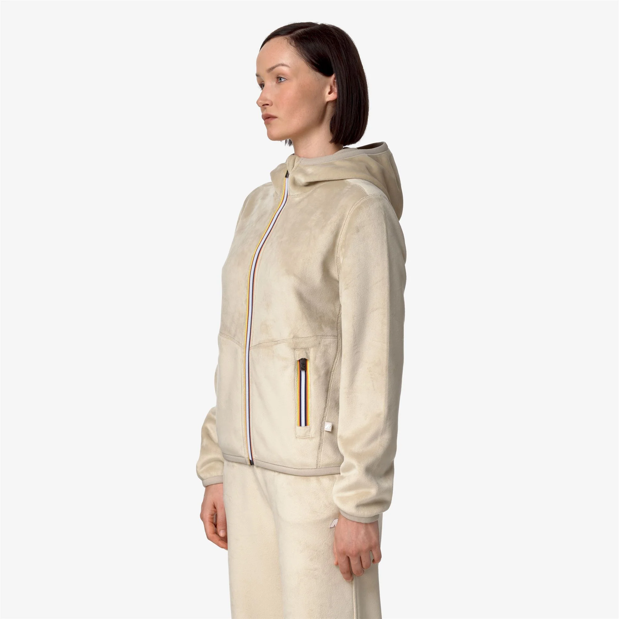 LILY VELOUR POLAR REVERSIBLE - Fleece - Jacket - Woman - BEIGE GREY-BEIGE GREY - Image 5