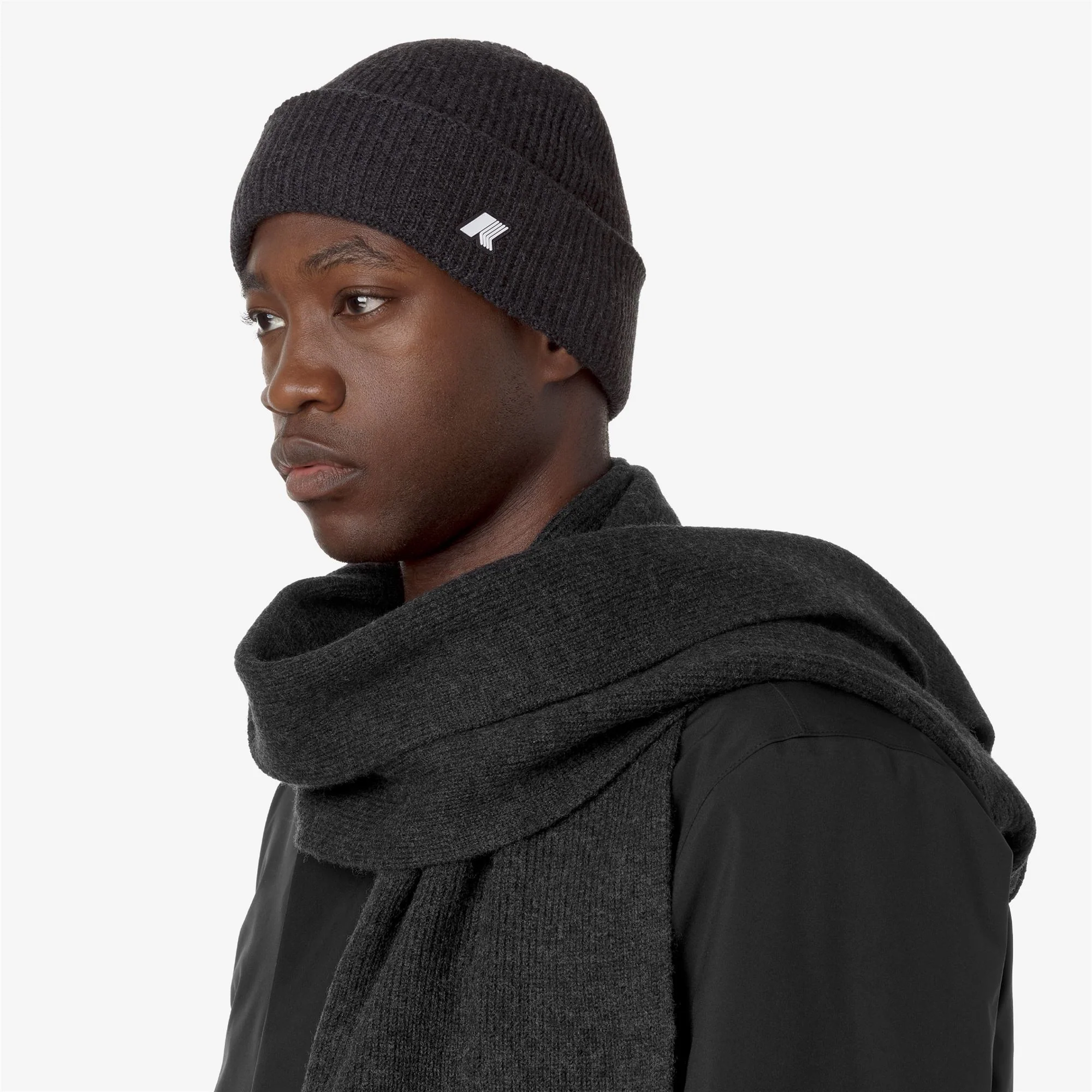 BRICE CARDIGAN STITCH WOOL - Headwear - Hat - Unisex - BLACK PURE MELANGE - Image 2